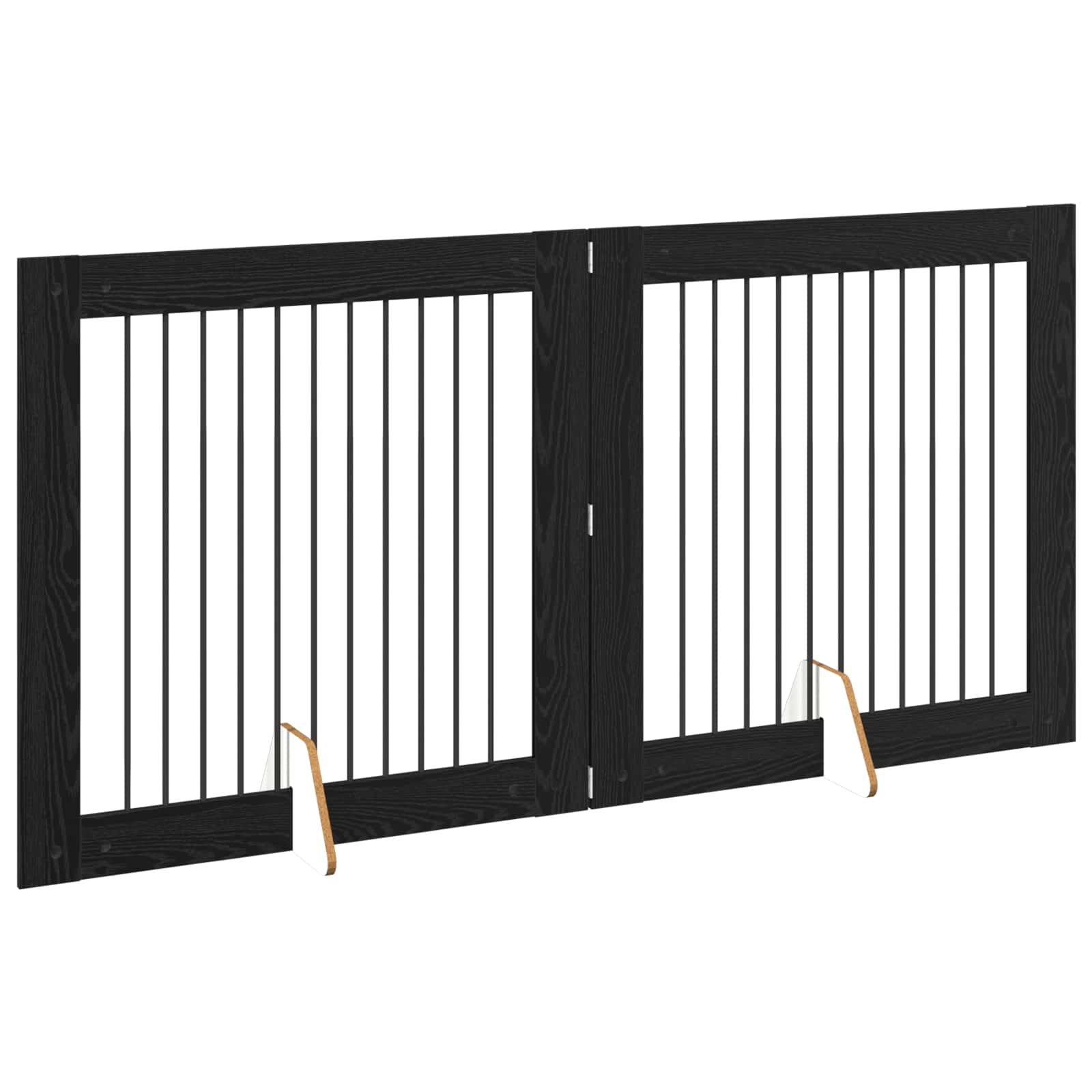 Hondenhekje met standaards 2 pcs Zwart eiken 100 x 100 cm is nu te koop bij PeponiXL, paradijselijk wonen!