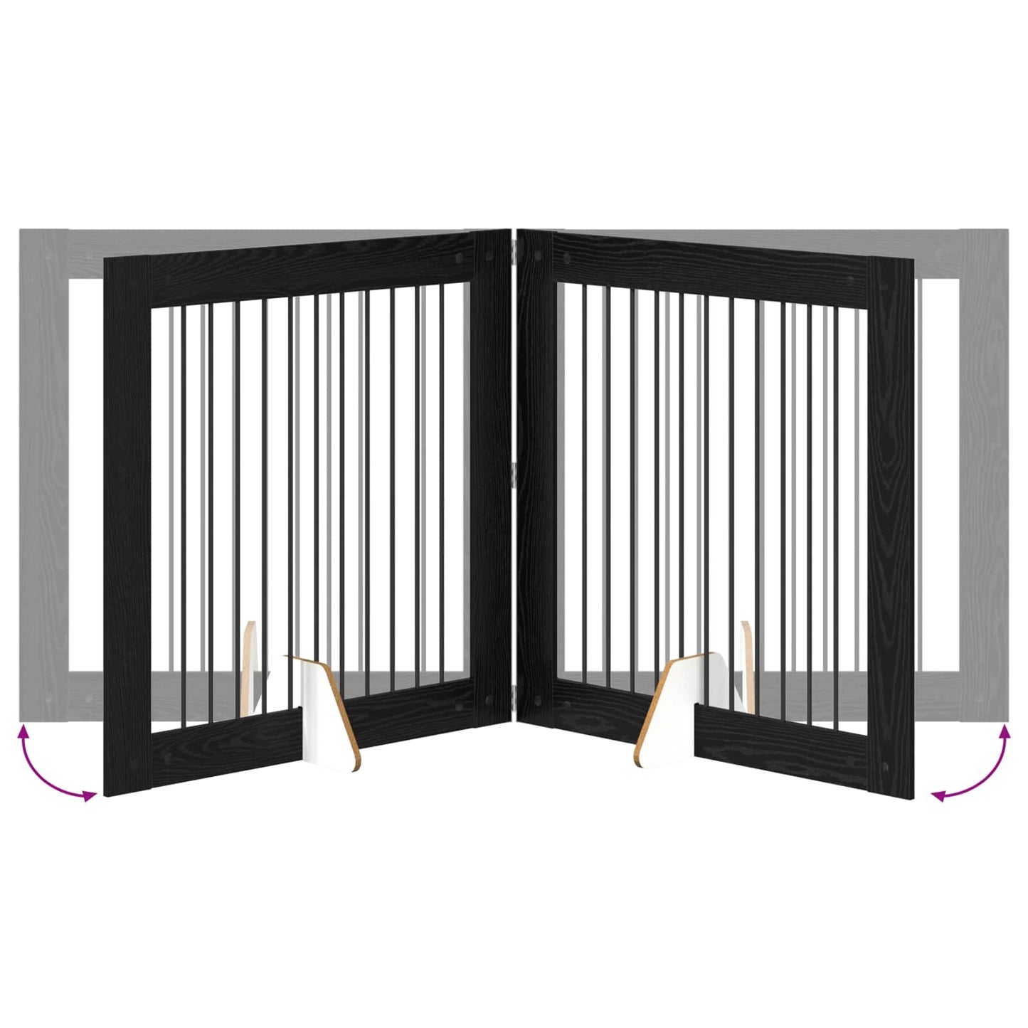 Hondenhekje met standaards 2 pcs Zwart eiken 100 x 100 cm is nu te koop bij PeponiXL, paradijselijk wonen!