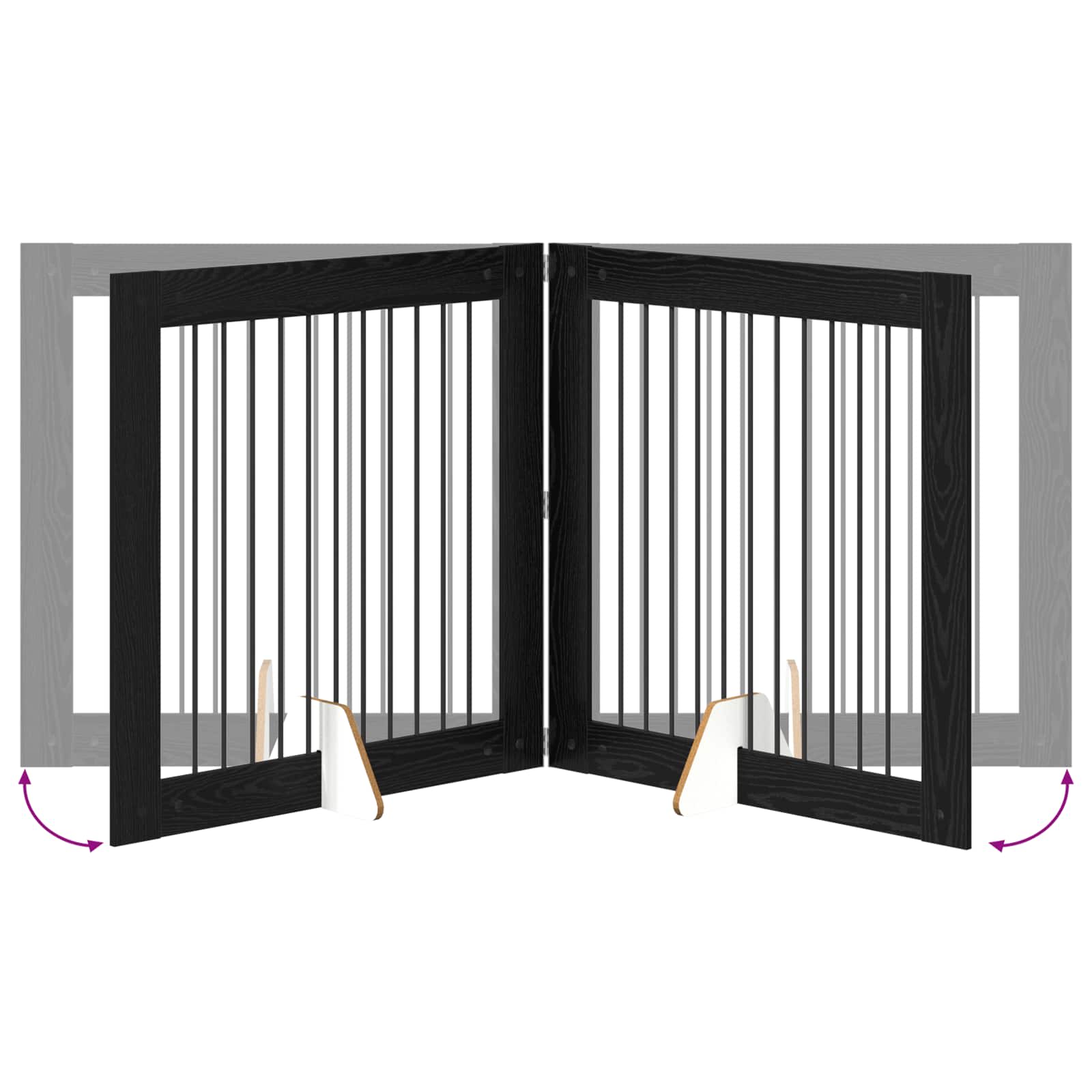Hondenhekje met standaards 2 pcs Zwart eiken 100 x 100 cm is nu te koop bij PeponiXL, paradijselijk wonen!