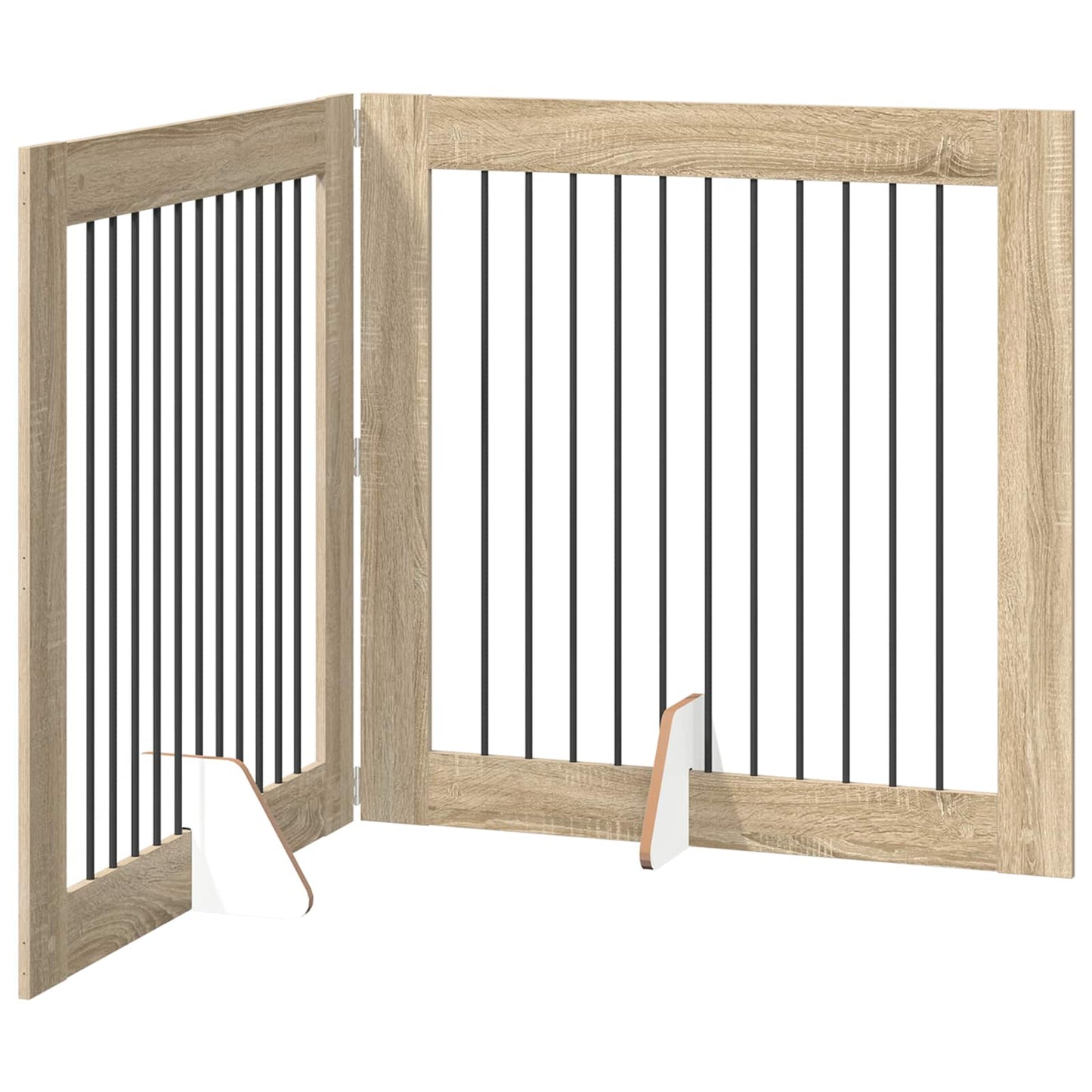 Opvouwbaar hondenhek met standaards 2 pcs Sonoma Eiken 200,5 cm is nu te koop bij PeponiXL, paradijselijk wonen!