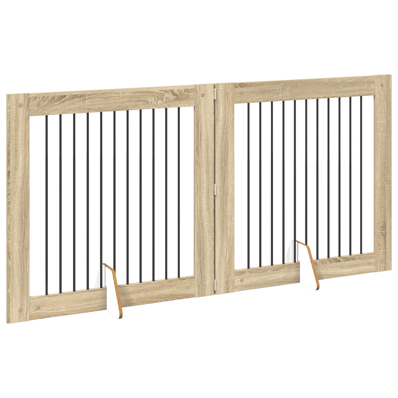 Opvouwbaar hondenhek met standaards 2 pcs Sonoma Eiken 200,5 cm is nu te koop bij PeponiXL, paradijselijk wonen!