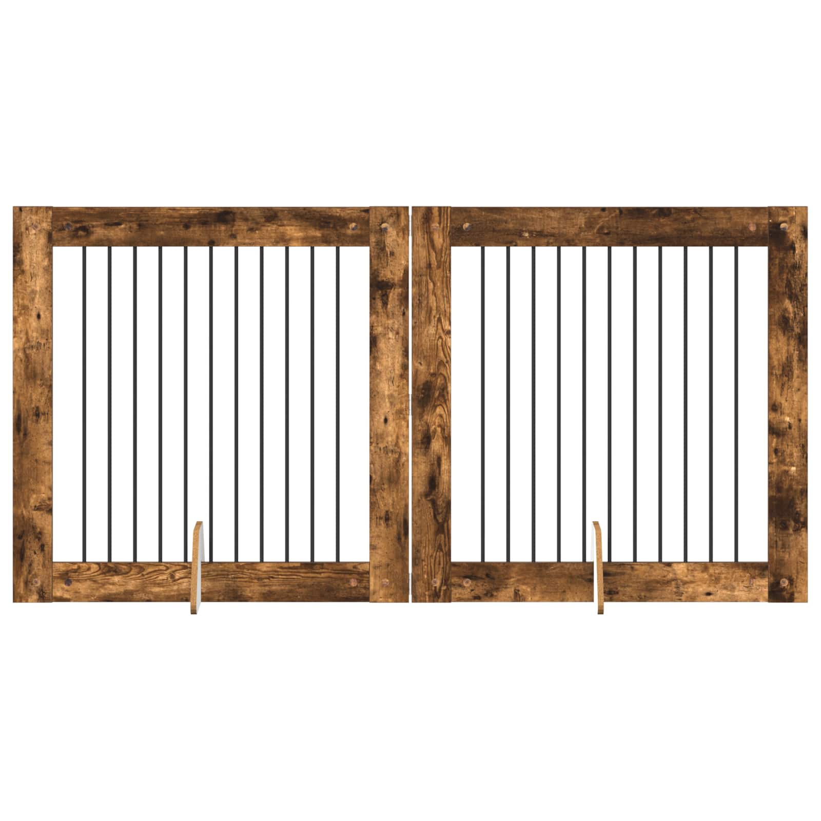 Hondenhekje met standaards 2 pcs Gerookt eiken 100 x 100 cm is nu te koop bij PeponiXL, paradijselijk wonen!