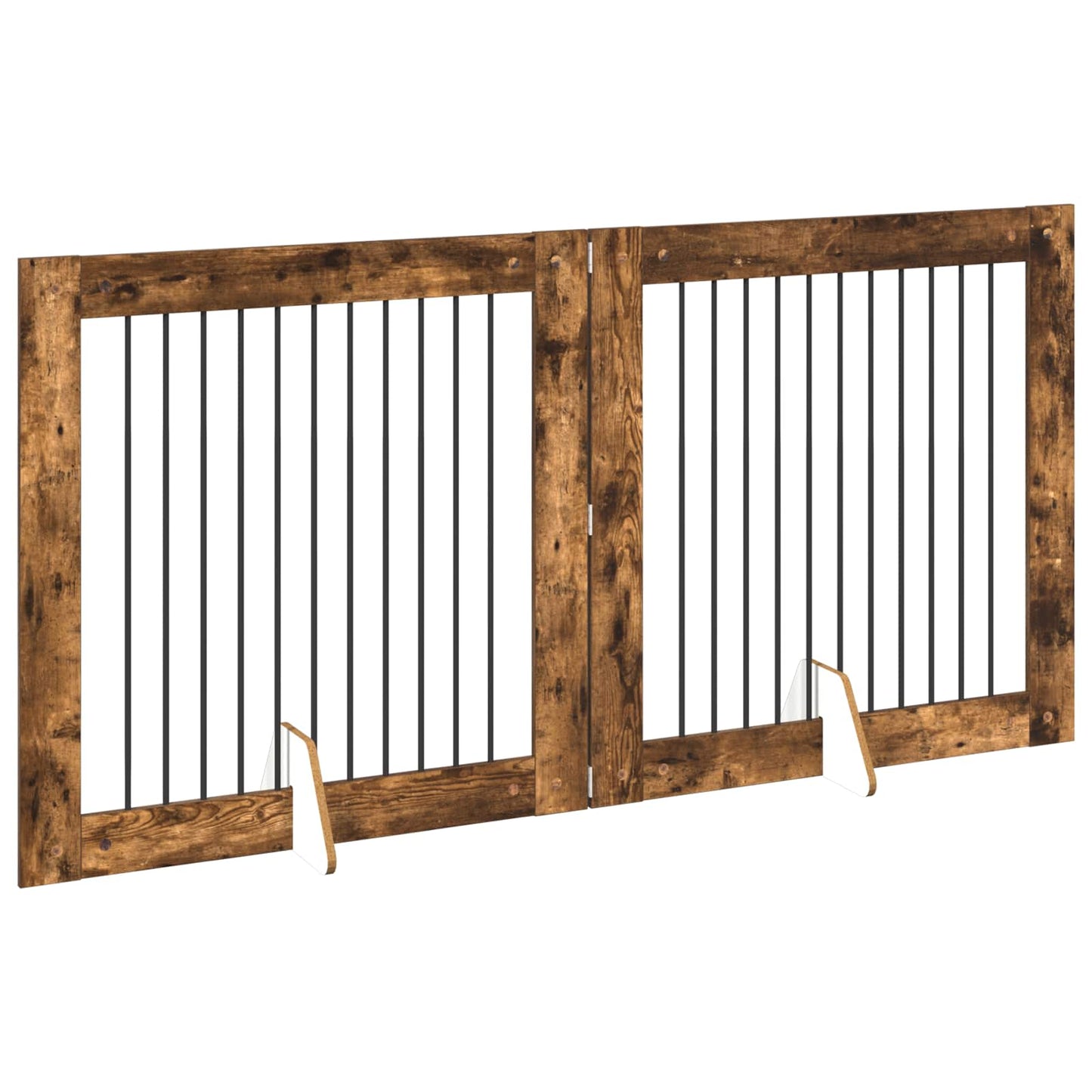 Hondenhekje met standaards 2 pcs Gerookt eiken 100 x 100 cm is nu te koop bij PeponiXL, paradijselijk wonen!