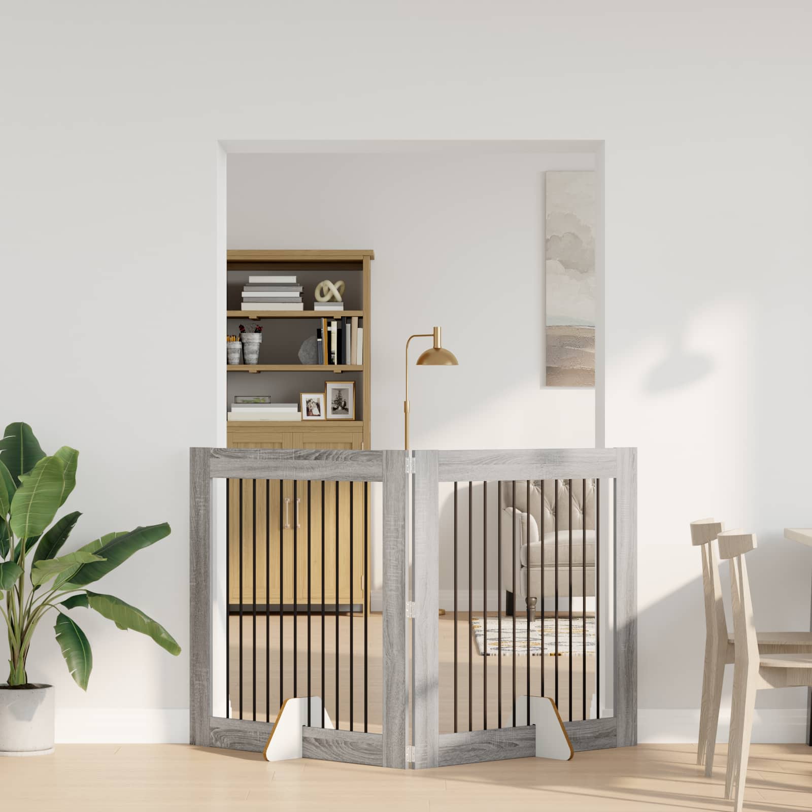 Hondenhekje met standaards 2 pcs Grijs sonoma 100 x 100 cm is nu te koop bij PeponiXL, paradijselijk wonen!