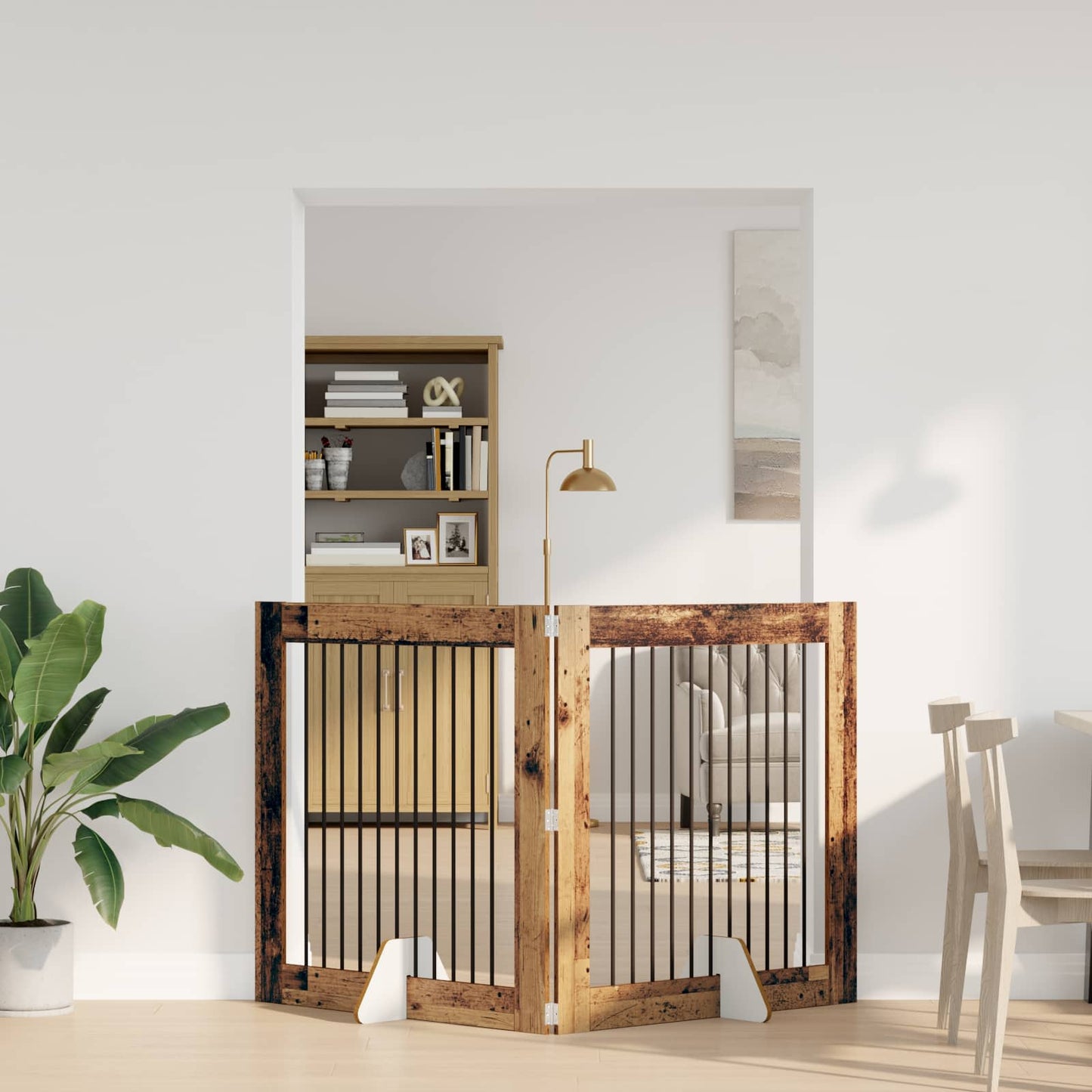 Hondenhekje met standaards 2 pcs Oud hout 100 x 100 cm is nu te koop bij PeponiXL, paradijselijk wonen!