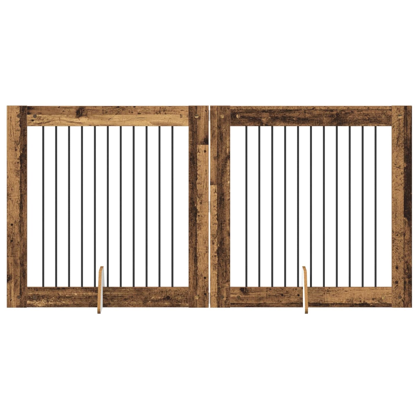Hondenhekje met standaards 2 pcs Oud hout 100 x 100 cm is nu te koop bij PeponiXL, paradijselijk wonen!