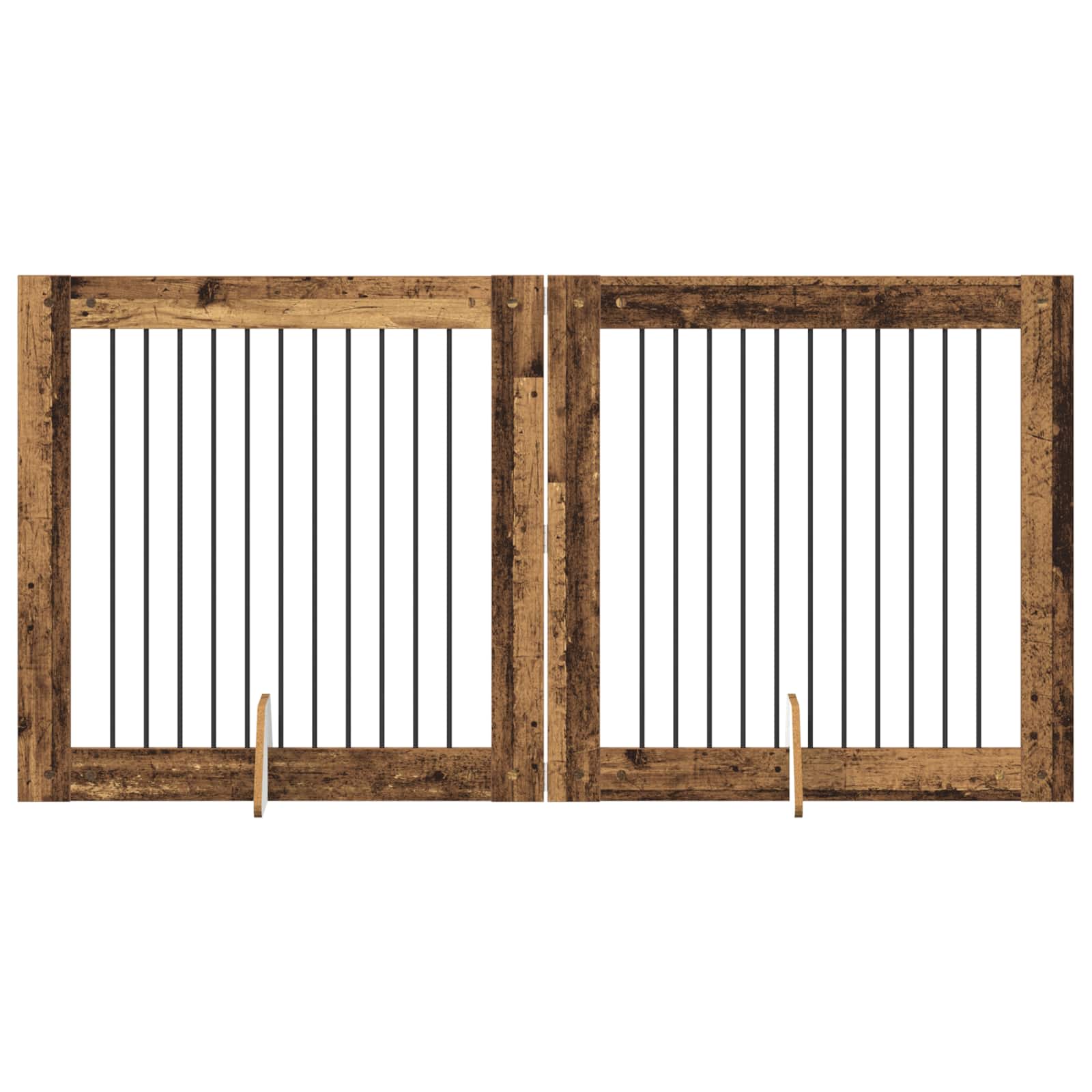 Hondenhekje met standaards 2 pcs Oud hout 100 x 100 cm is nu te koop bij PeponiXL, paradijselijk wonen!