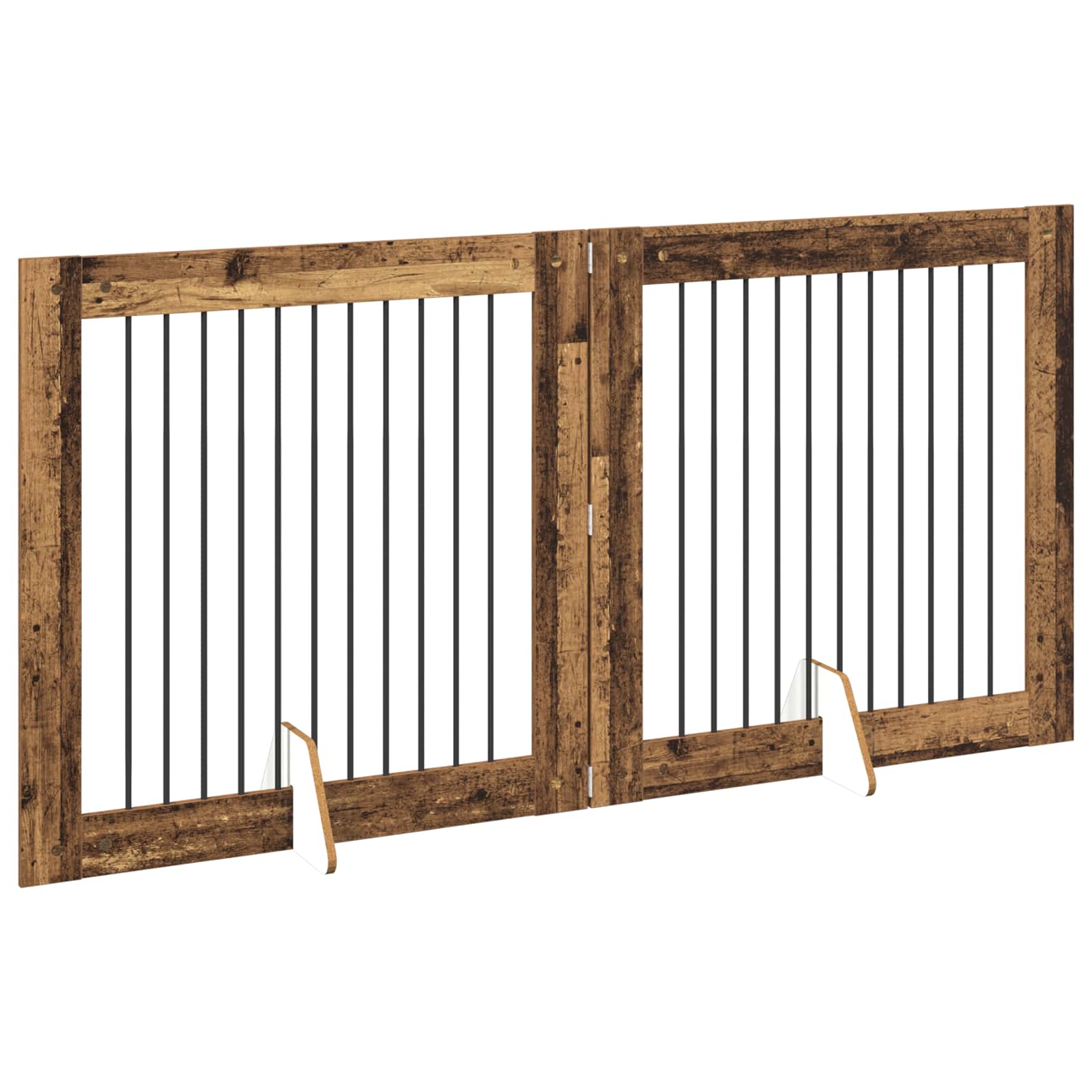 Hondenhekje met standaards 2 pcs Oud hout 100 x 100 cm is nu te koop bij PeponiXL, paradijselijk wonen!