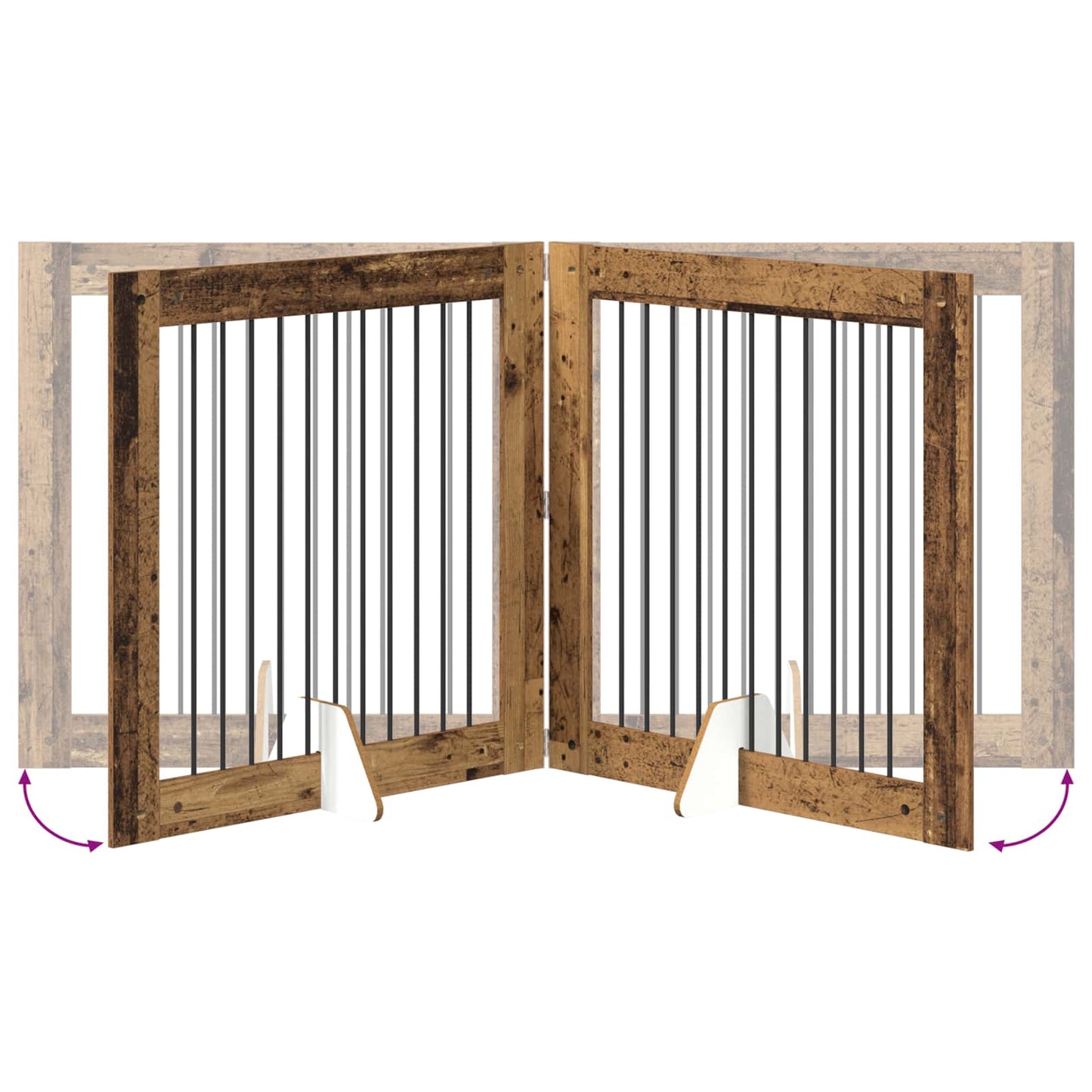 Hondenhekje met standaards 2 pcs Oud hout 100 x 100 cm is nu te koop bij PeponiXL, paradijselijk wonen!