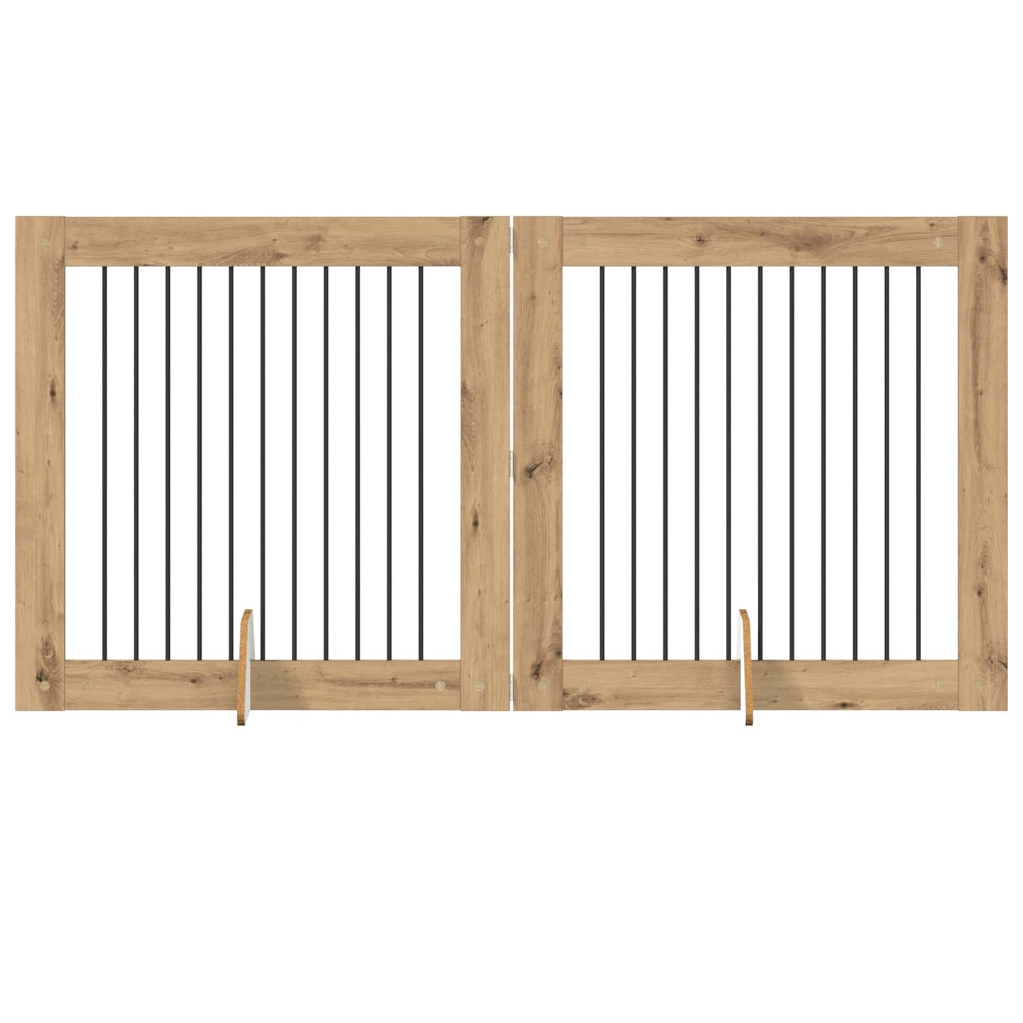Opvouwbaar hondenhek met standaards 2 pcs Artisanaal eiken is nu te koop bij PeponiXL, paradijselijk wonen!