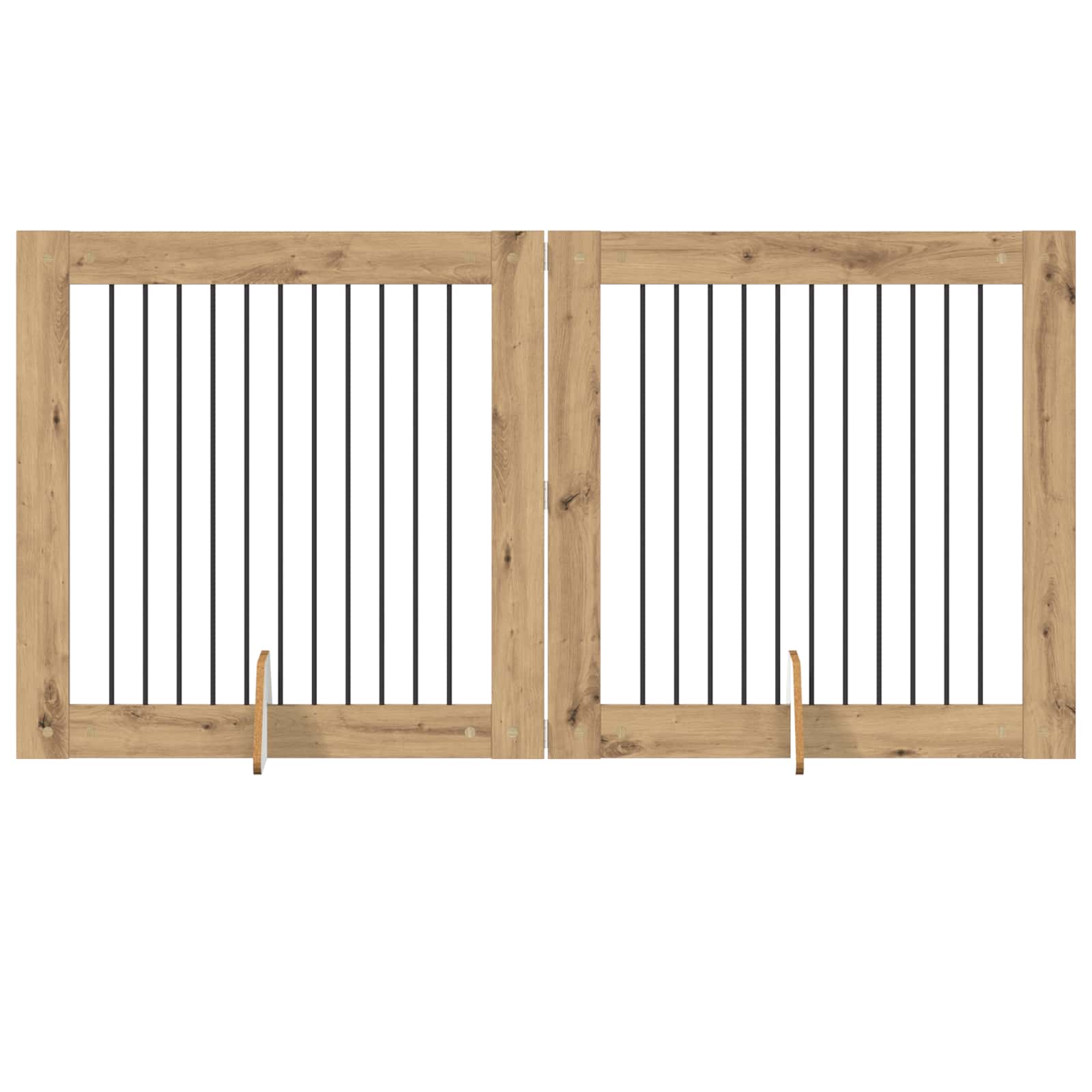 Opvouwbaar hondenhek met standaards 2 pcs Artisanaal eiken is nu te koop bij PeponiXL, paradijselijk wonen!