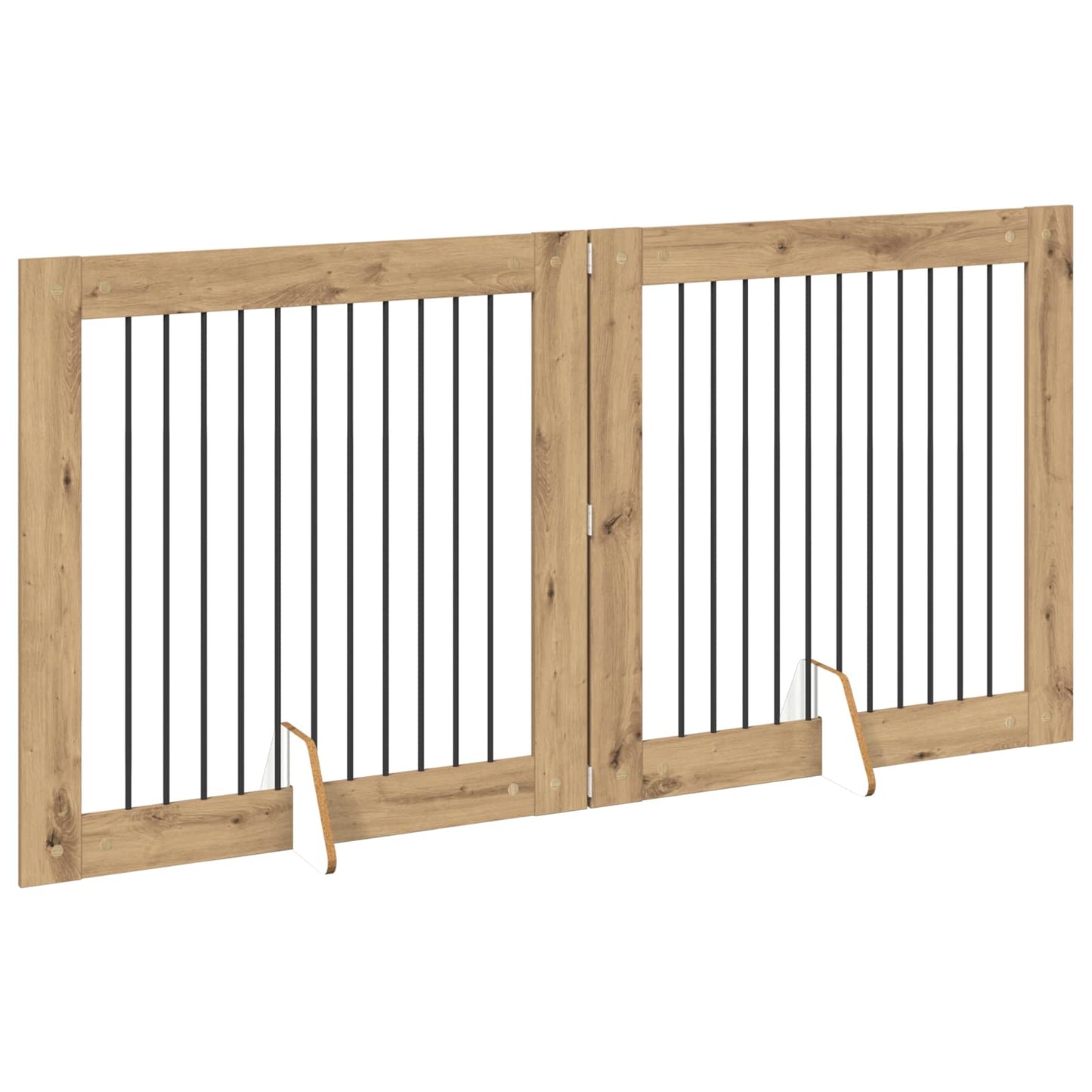 Opvouwbaar hondenhek met standaards 2 pcs Artisanaal eiken is nu te koop bij PeponiXL, paradijselijk wonen!
