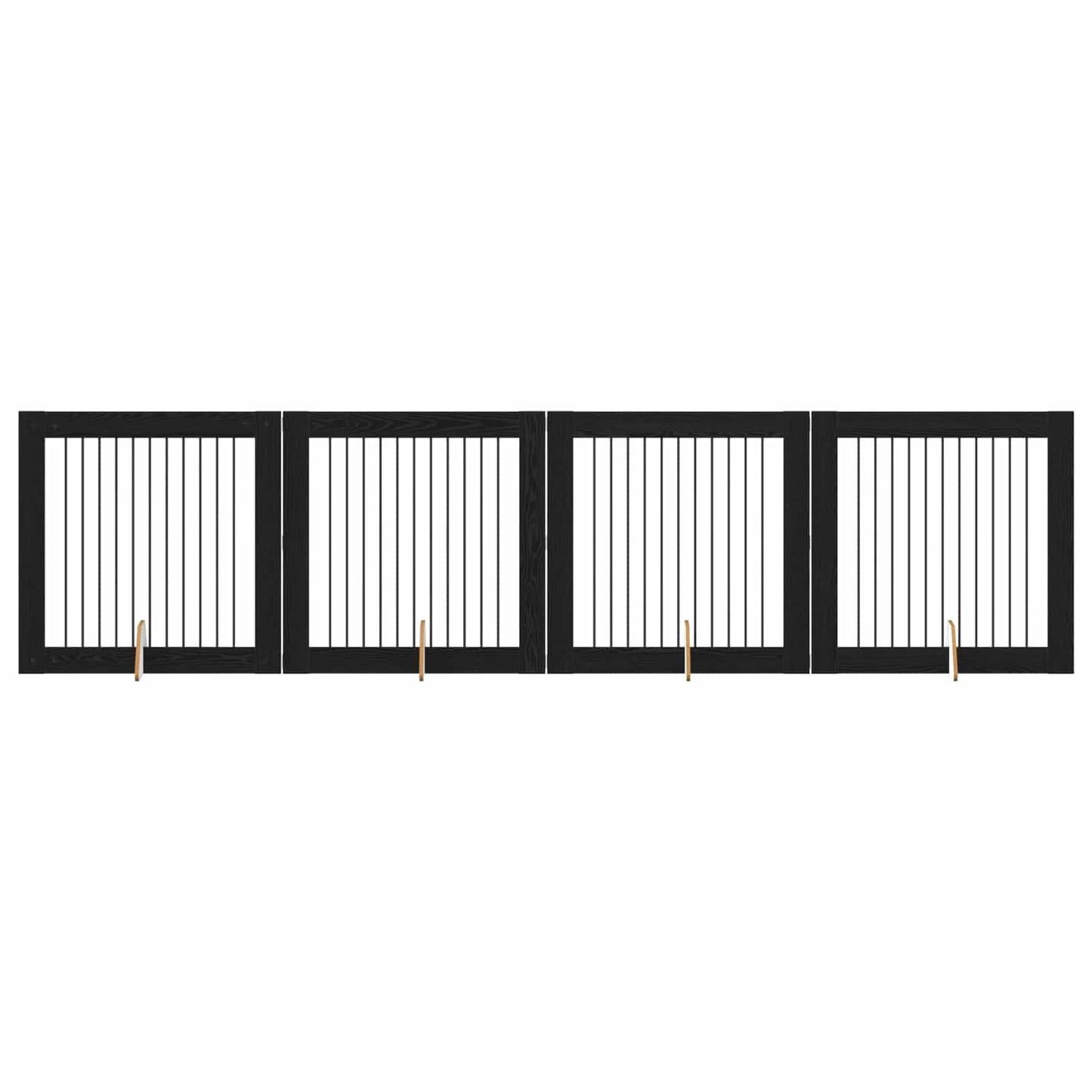 Hondenhekje met standaards 4 pcs Zwart eiken 100 x 100 cm is nu te koop bij PeponiXL, paradijselijk wonen!