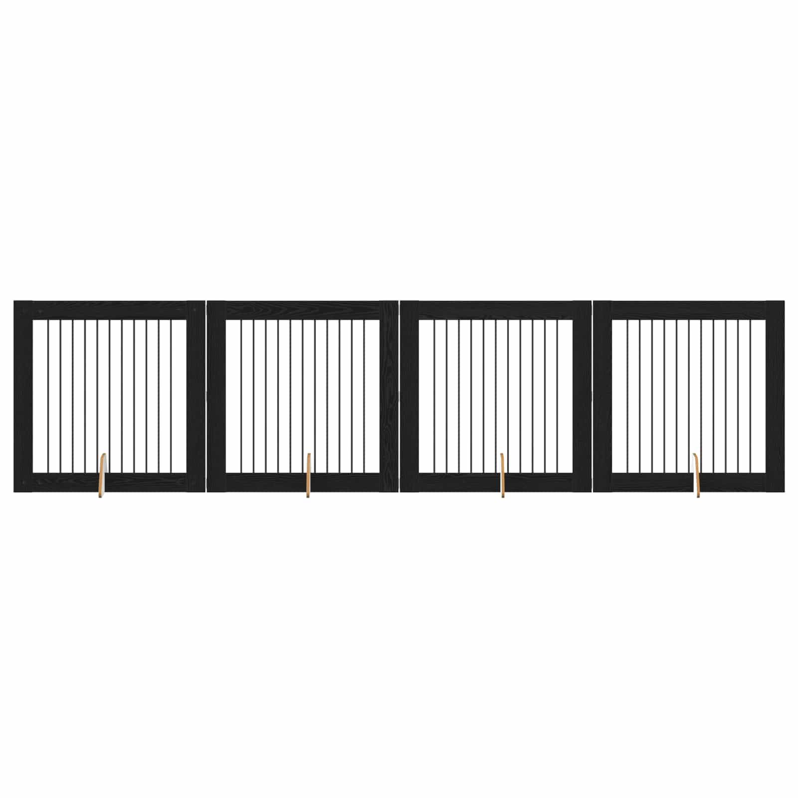 Hondenhekje met standaards 4 pcs Zwart eiken 100 x 100 cm is nu te koop bij PeponiXL, paradijselijk wonen!
