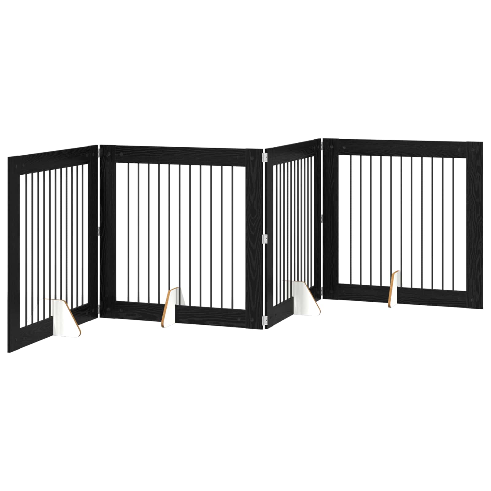 Hondenhekje met standaards 4 pcs Zwart eiken 100 x 100 cm is nu te koop bij PeponiXL, paradijselijk wonen!