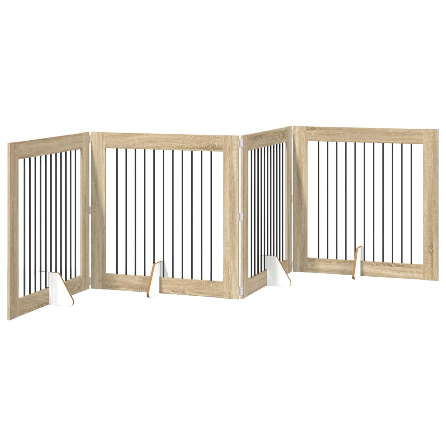Opvouwbaar hondenhek met standaards 4 pcs Sonoma Eiken 401 cm is nu te koop bij PeponiXL, paradijselijk wonen!