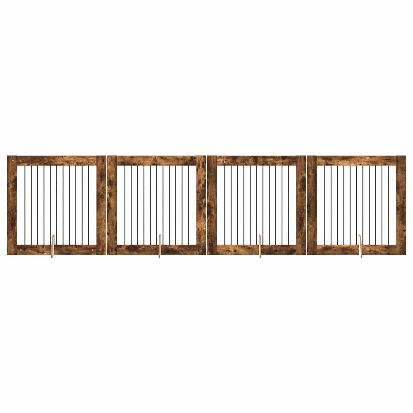 Hondenhekje met standaards 4 pcs Gerookt eiken 100 x 100 cm is nu te koop bij PeponiXL, paradijselijk wonen!