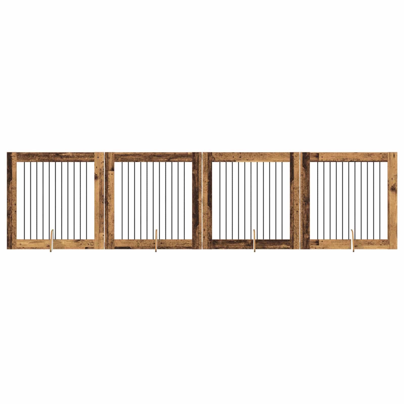 Hondenhekje met standaards 4 pcs Oud hout 100 x 100 cm is nu te koop bij PeponiXL, paradijselijk wonen!