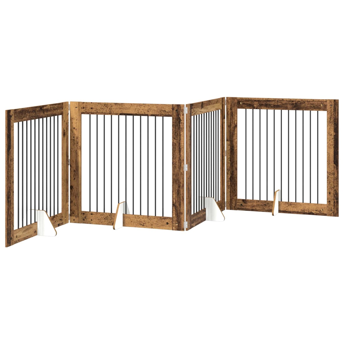 Hondenhekje met standaards 4 pcs Oud hout 100 x 100 cm is nu te koop bij PeponiXL, paradijselijk wonen!