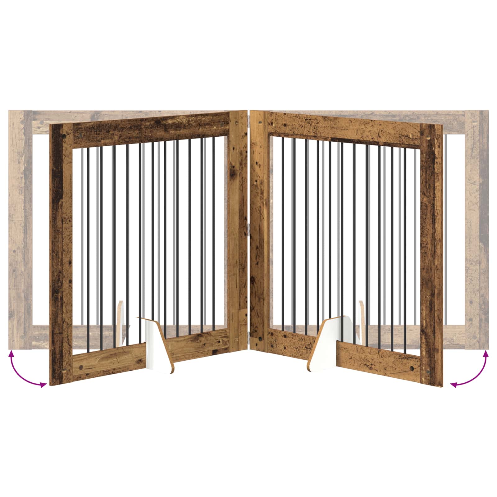 Hondenhekje met standaards 4 pcs Oud hout 100 x 100 cm is nu te koop bij PeponiXL, paradijselijk wonen!