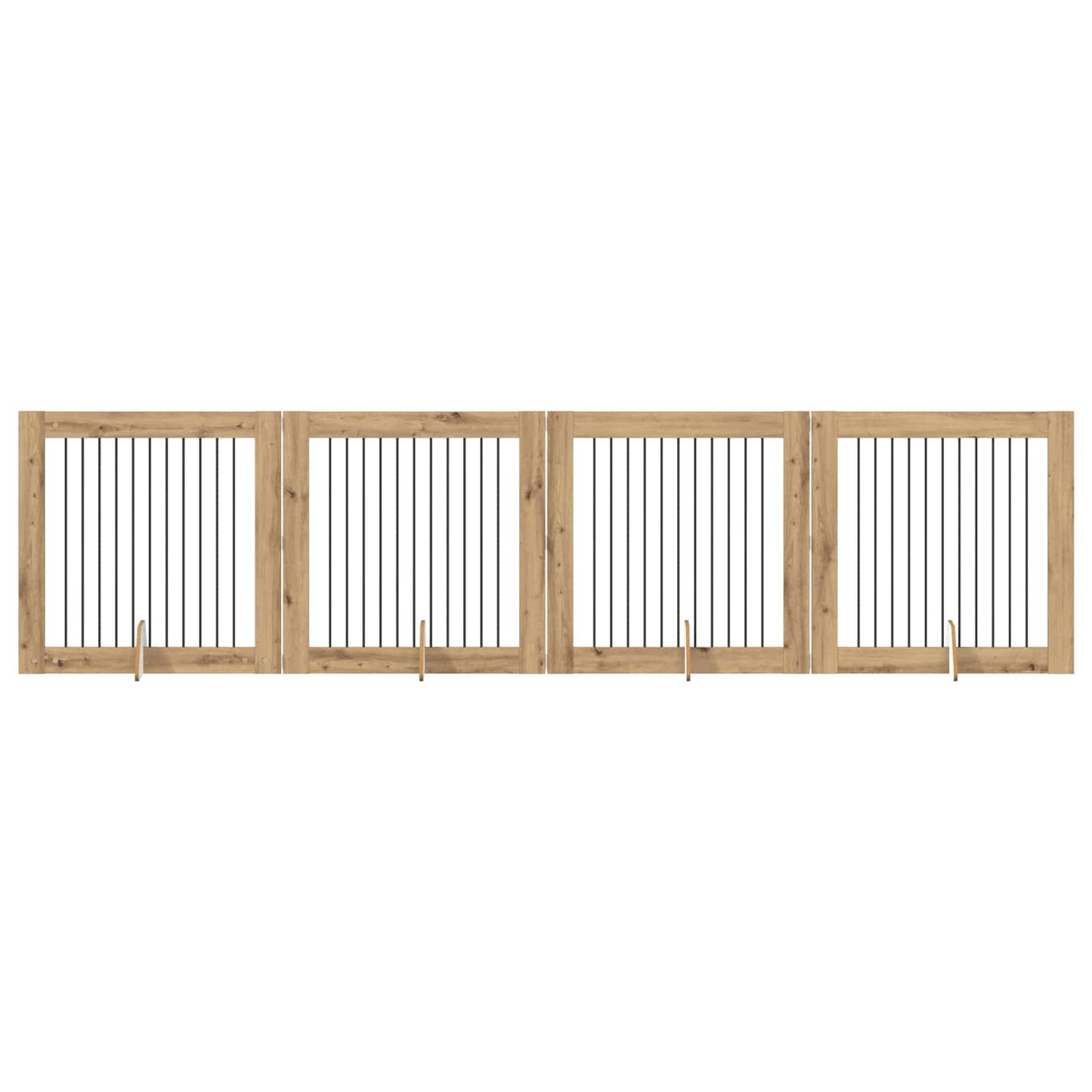 Opvouwbaar hondenhek met standaards 4 pcs Artisanaal eiken is nu te koop bij PeponiXL, paradijselijk wonen!