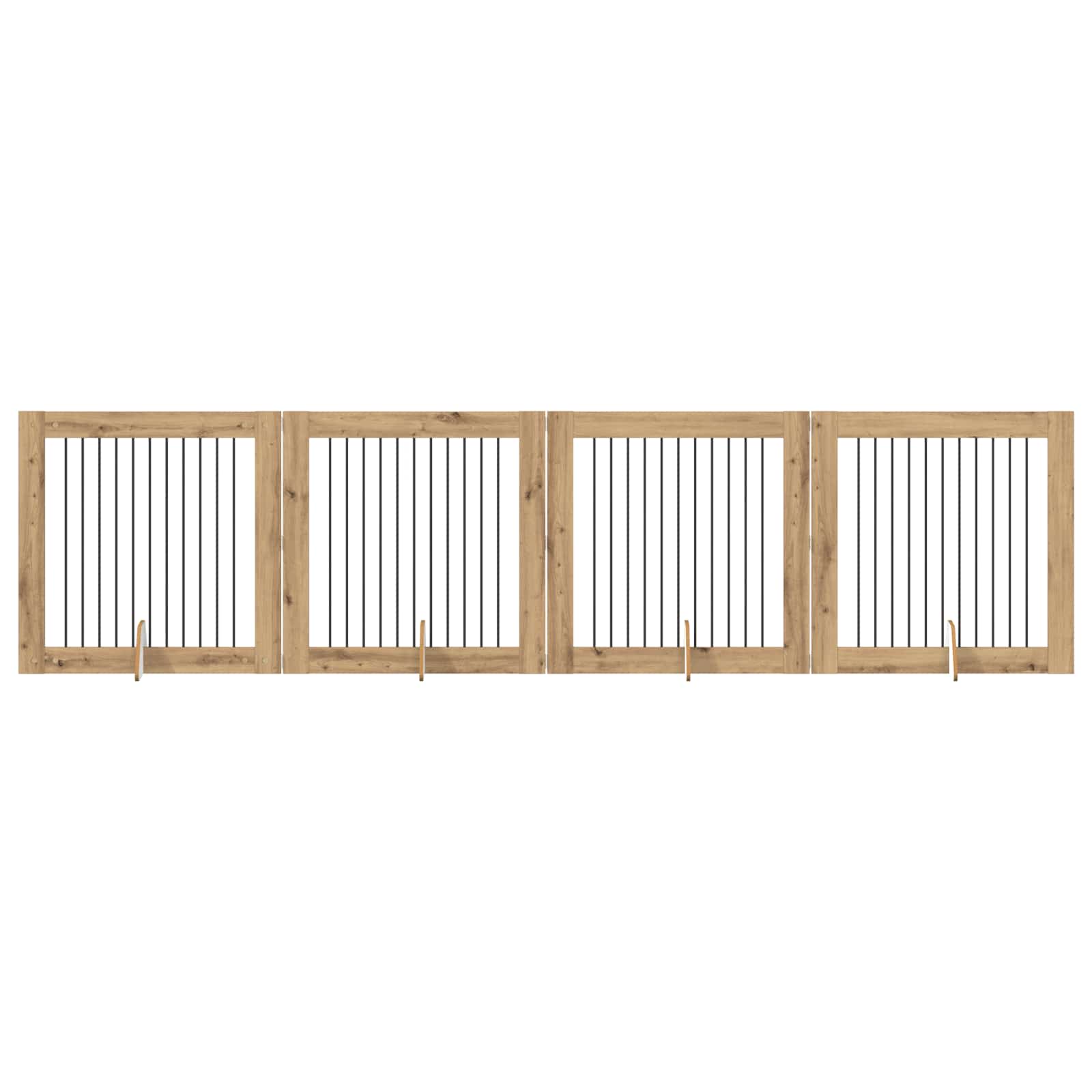 Opvouwbaar hondenhek met standaards 4 pcs Artisanaal eiken is nu te koop bij PeponiXL, paradijselijk wonen!