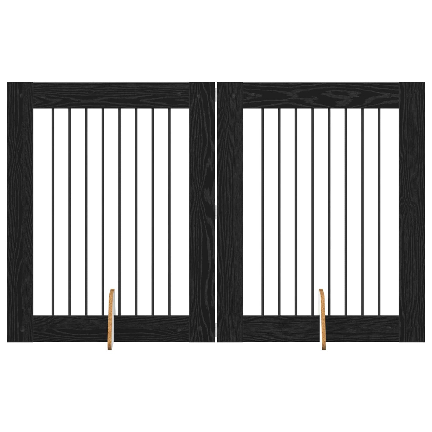 Hondenhekje met standaards 2 pcs Zwart eiken 80 x 100 cm is nu te koop bij PeponiXL, paradijselijk wonen!