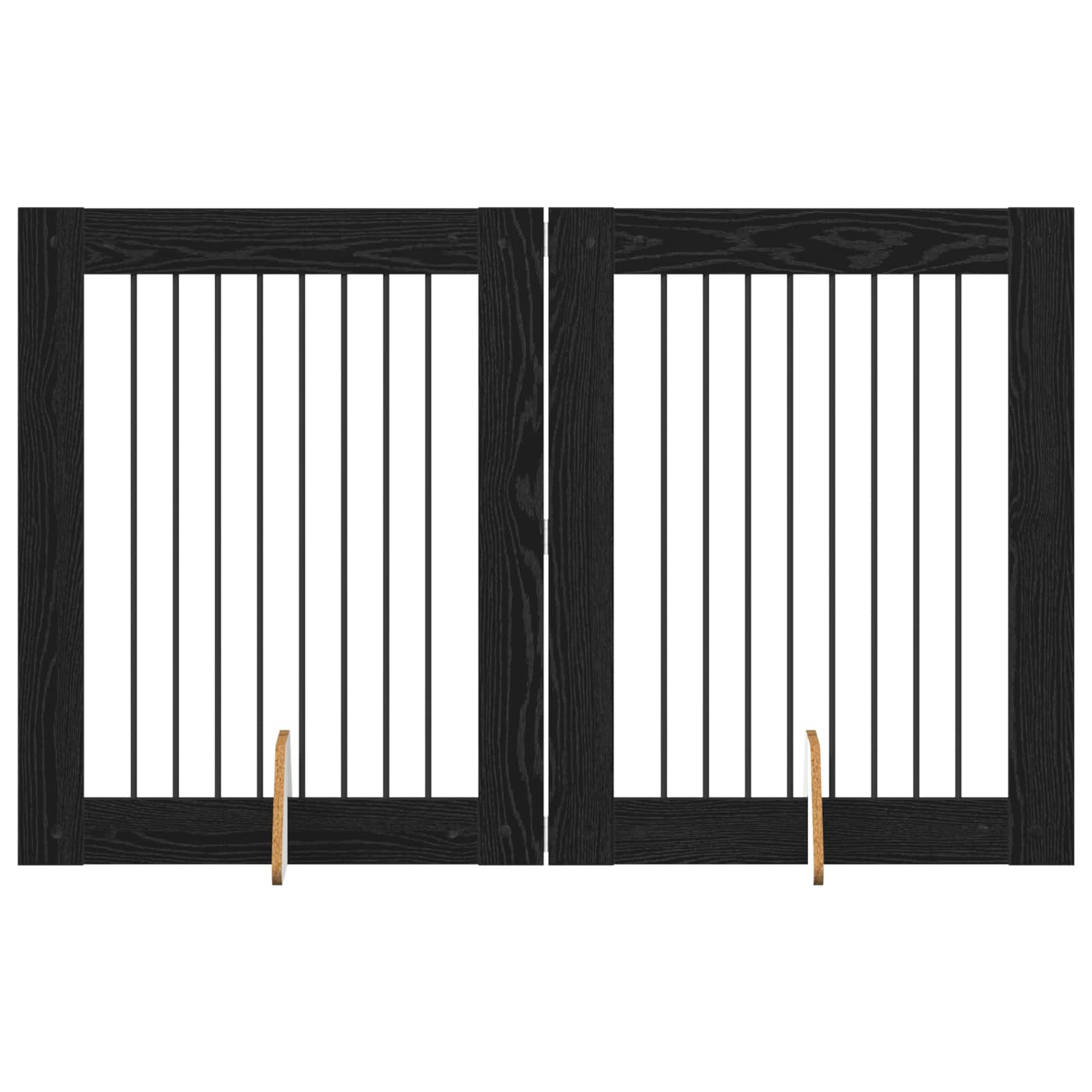 Hondenhekje met standaards 2 pcs Zwart eiken 80 x 100 cm is nu te koop bij PeponiXL, paradijselijk wonen!