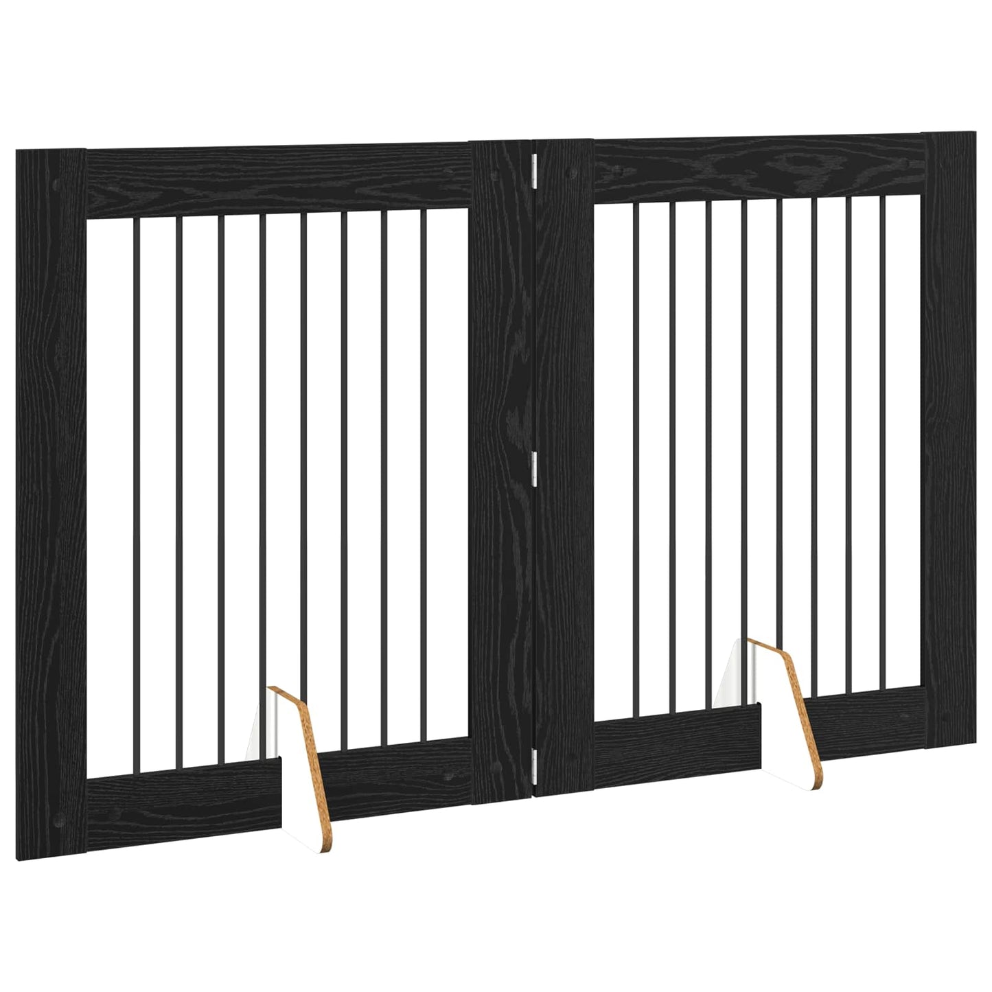 Hondenhekje met standaards 2 pcs Zwart eiken 80 x 100 cm is nu te koop bij PeponiXL, paradijselijk wonen!