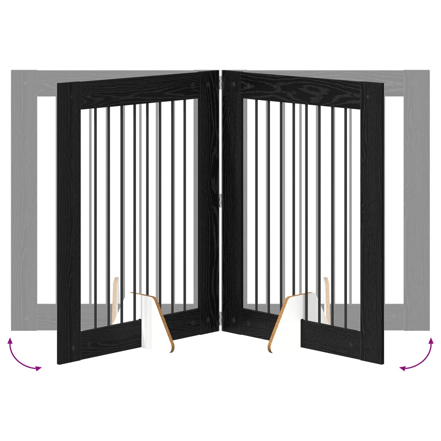 Hondenhekje met standaards 2 pcs Zwart eiken 80 x 100 cm is nu te koop bij PeponiXL, paradijselijk wonen!