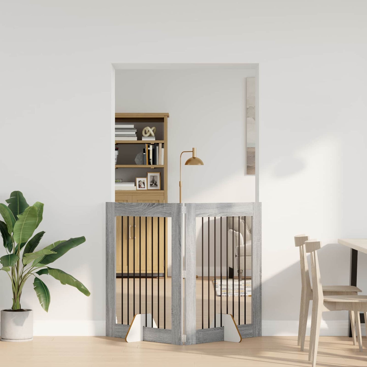 Hondenhekje met standaards 2 pcs Grijs sonoma 80 x 100 cm is nu te koop bij PeponiXL, paradijselijk wonen!