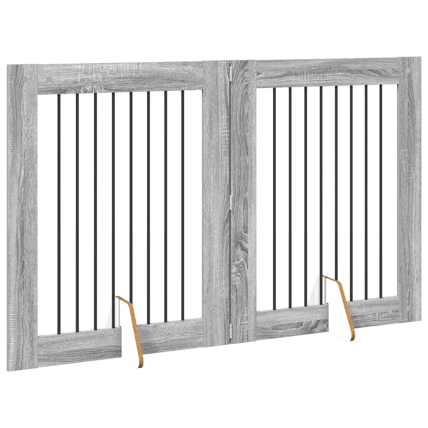 Hondenhekje met standaards 2 pcs Grijs sonoma 80 x 100 cm is nu te koop bij PeponiXL, paradijselijk wonen!