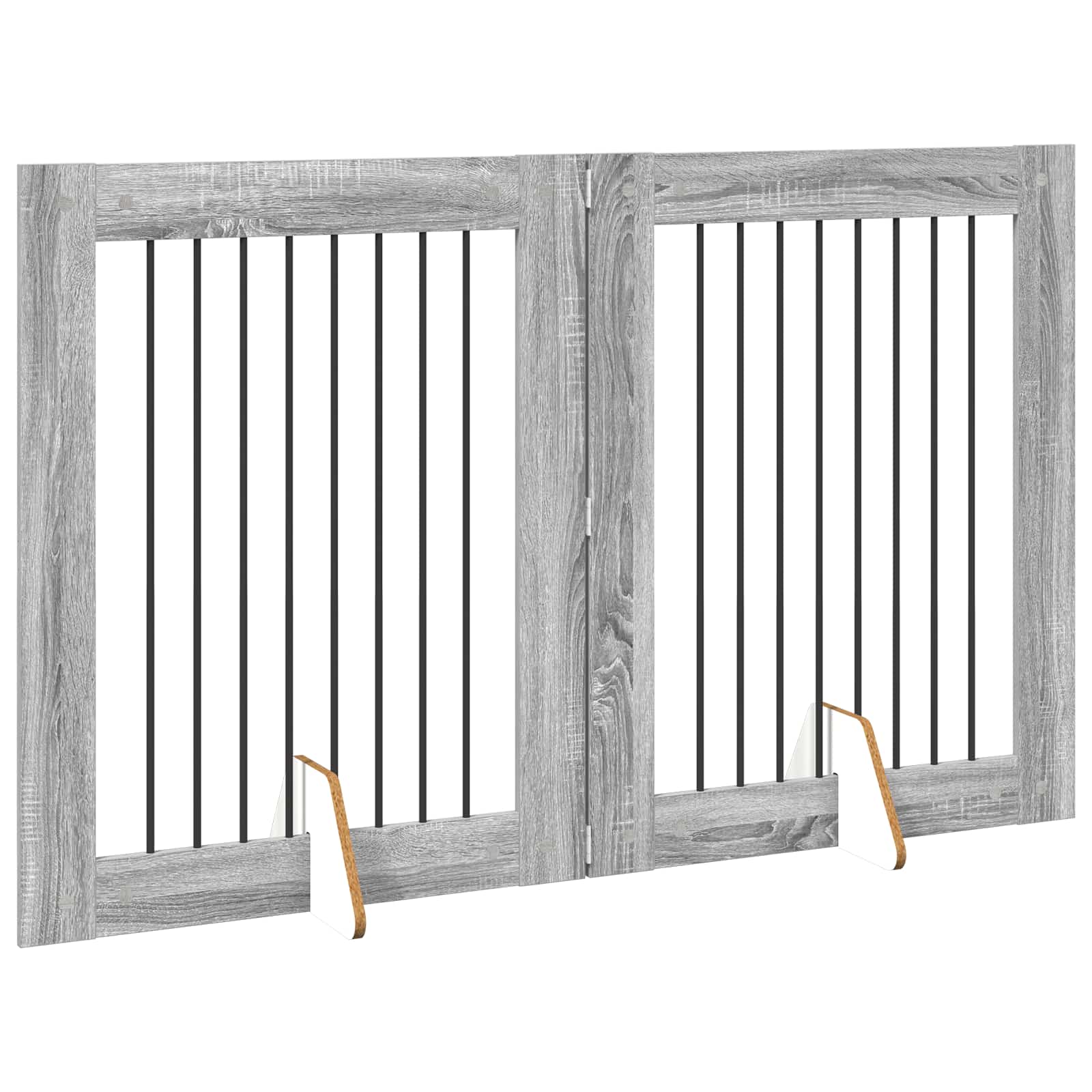 Hondenhekje met standaards 2 pcs Grijs sonoma 80 x 100 cm is nu te koop bij PeponiXL, paradijselijk wonen!