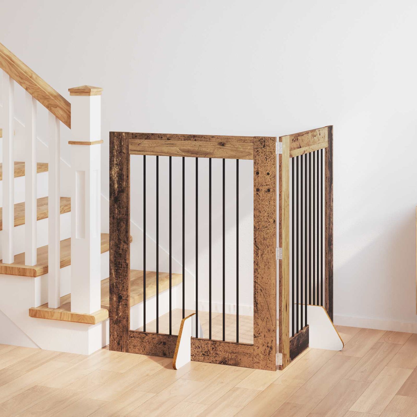 Hondenhekje met standaards 2 pcs Oud hout 80 x 100 cm is nu te koop bij PeponiXL, paradijselijk wonen!
