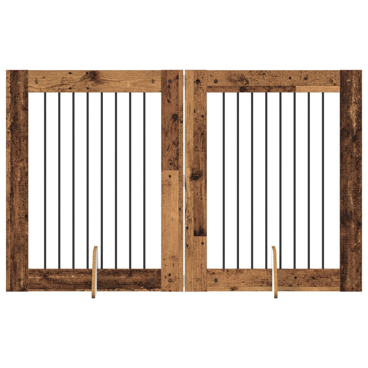 Hondenhekje met standaards 2 pcs Oud hout 80 x 100 cm is nu te koop bij PeponiXL, paradijselijk wonen!