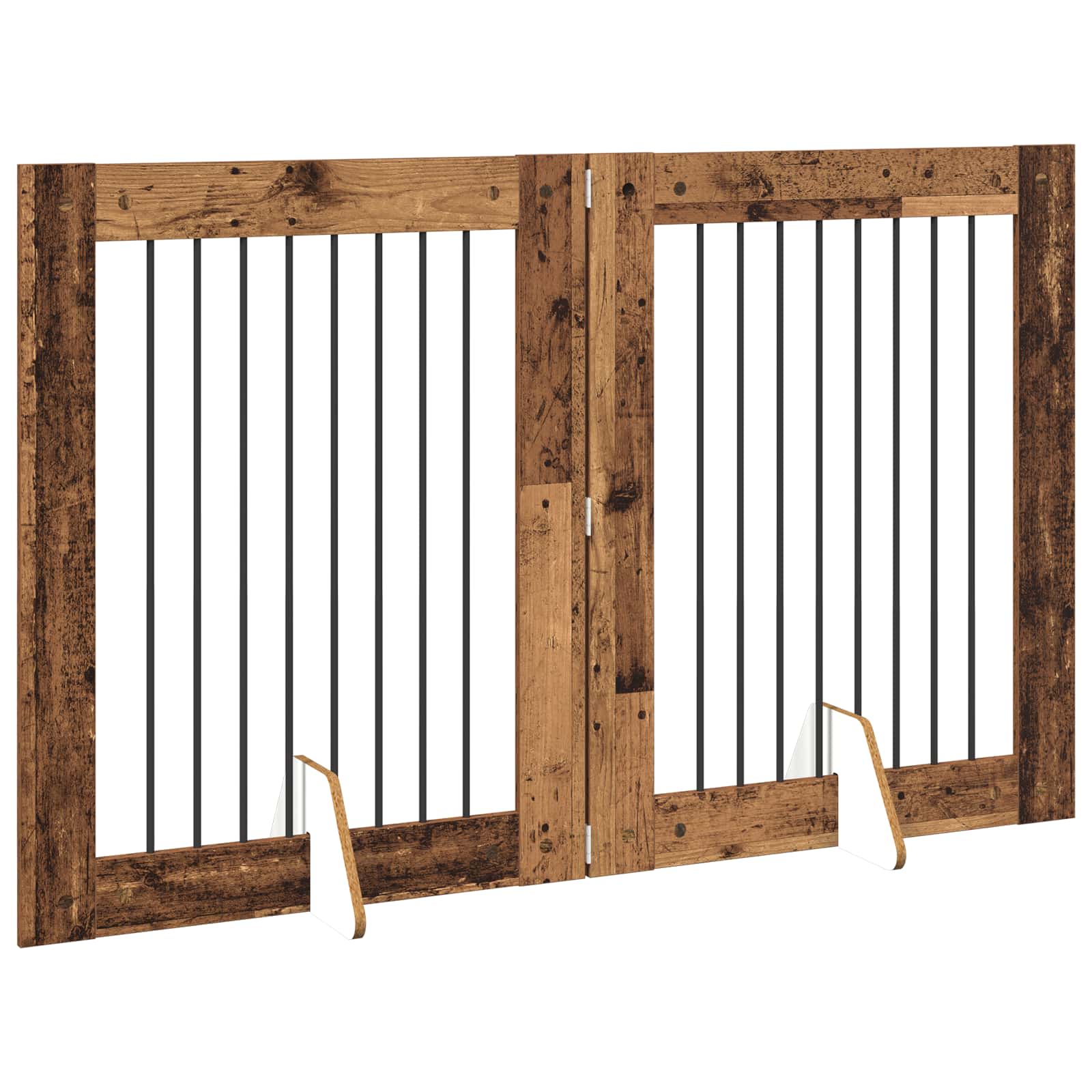 Hondenhekje met standaards 2 pcs Oud hout 80 x 100 cm is nu te koop bij PeponiXL, paradijselijk wonen!