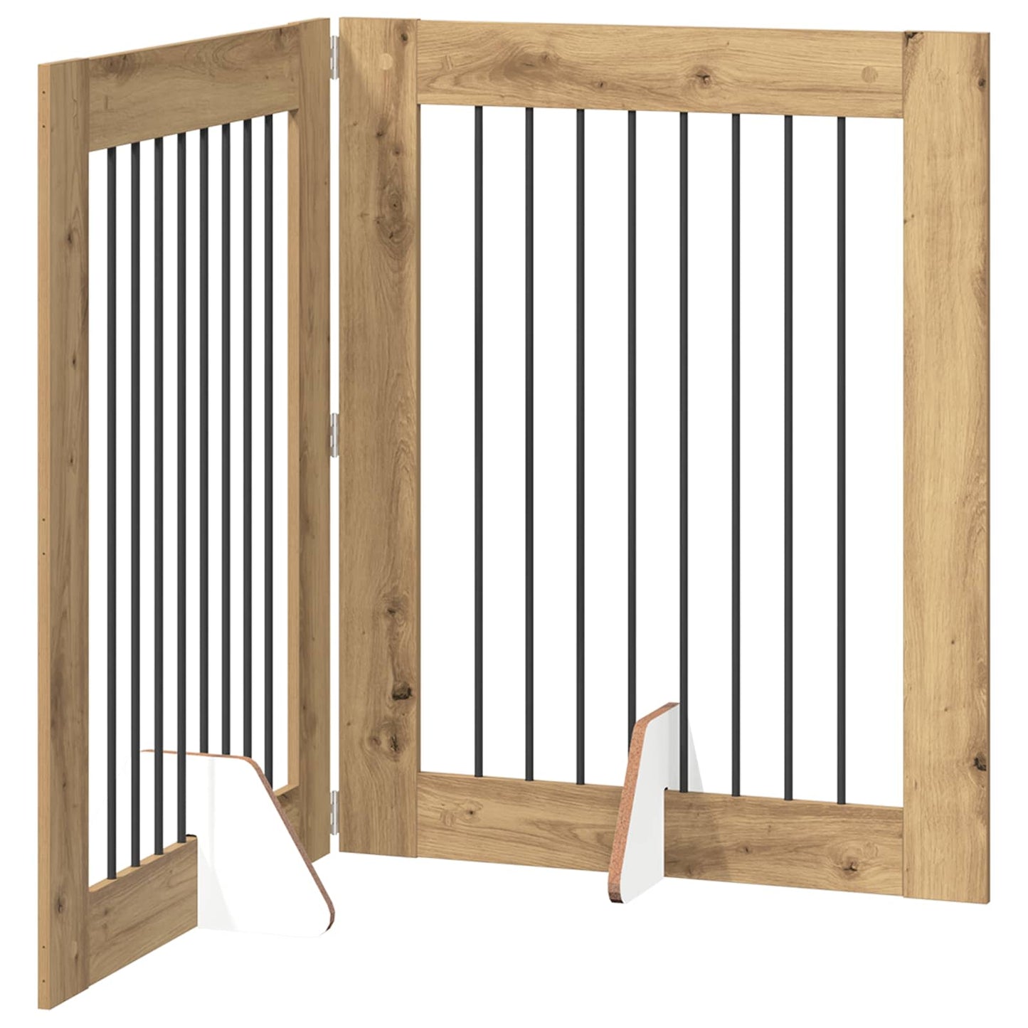 Opvouwbaar hondenhek met standaards 2 pcs Artisanaal eiken is nu te koop bij PeponiXL, paradijselijk wonen!