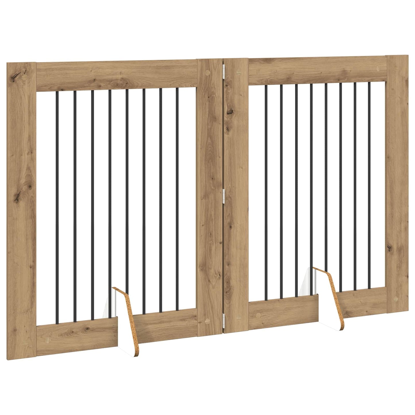 Opvouwbaar hondenhek met standaards 2 pcs Artisanaal eiken is nu te koop bij PeponiXL, paradijselijk wonen!