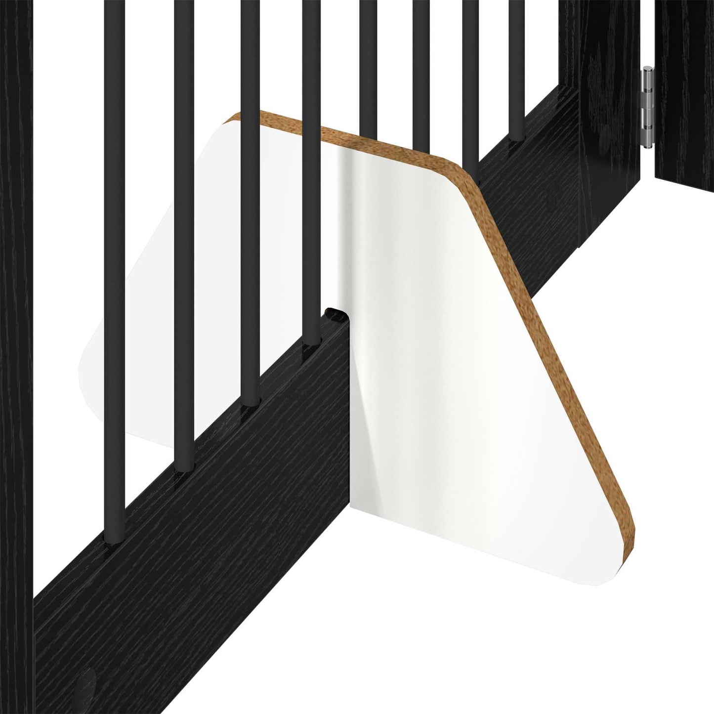Hondenhekje met standaards 4 pcs Zwart eiken 80 x 100 cm is nu te koop bij PeponiXL, paradijselijk wonen!