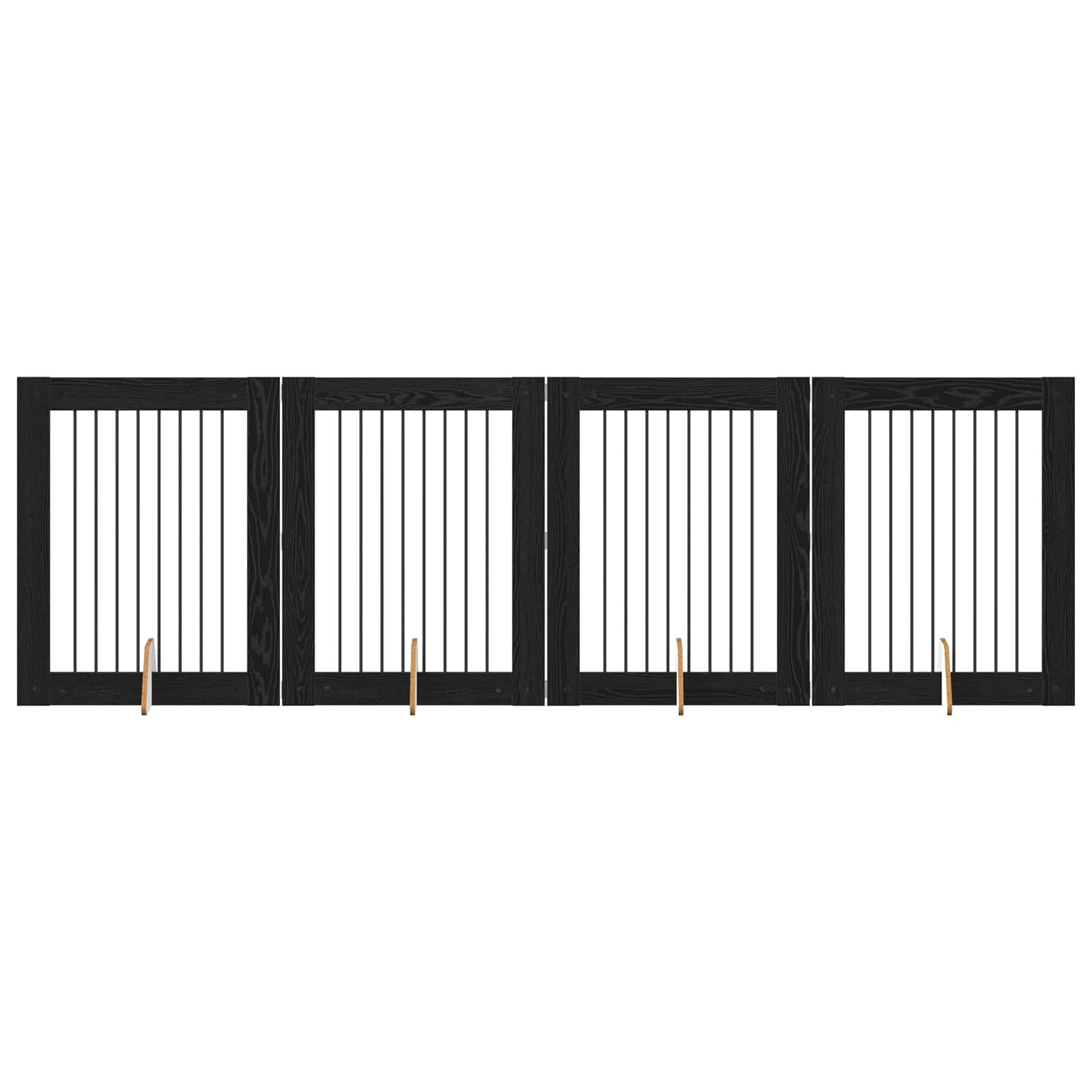 Hondenhekje met standaards 4 pcs Zwart eiken 80 x 100 cm is nu te koop bij PeponiXL, paradijselijk wonen!