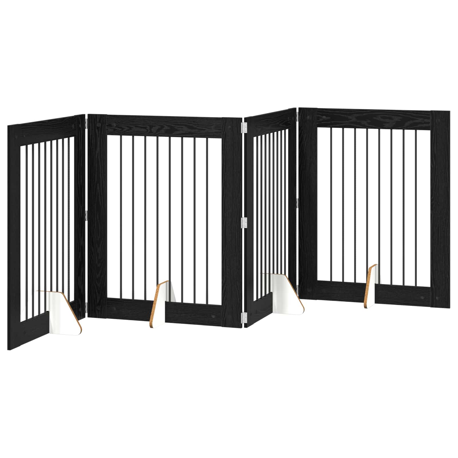 Hondenhekje met standaards 4 pcs Zwart eiken 80 x 100 cm is nu te koop bij PeponiXL, paradijselijk wonen!