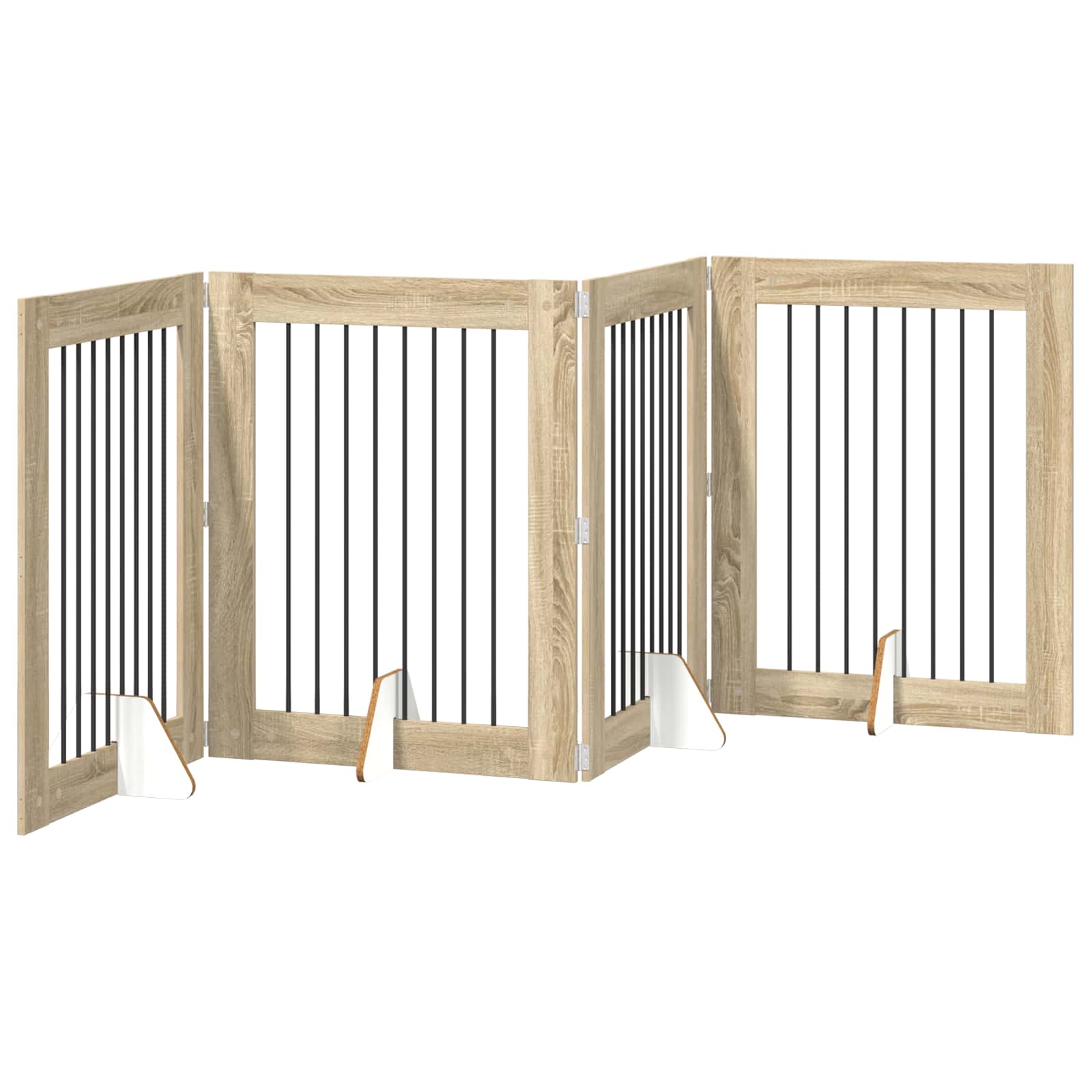 Opvouwbaar hondenhek met standaards 4 pcs Sonoma Eiken 321 cm is nu te koop bij PeponiXL, paradijselijk wonen!