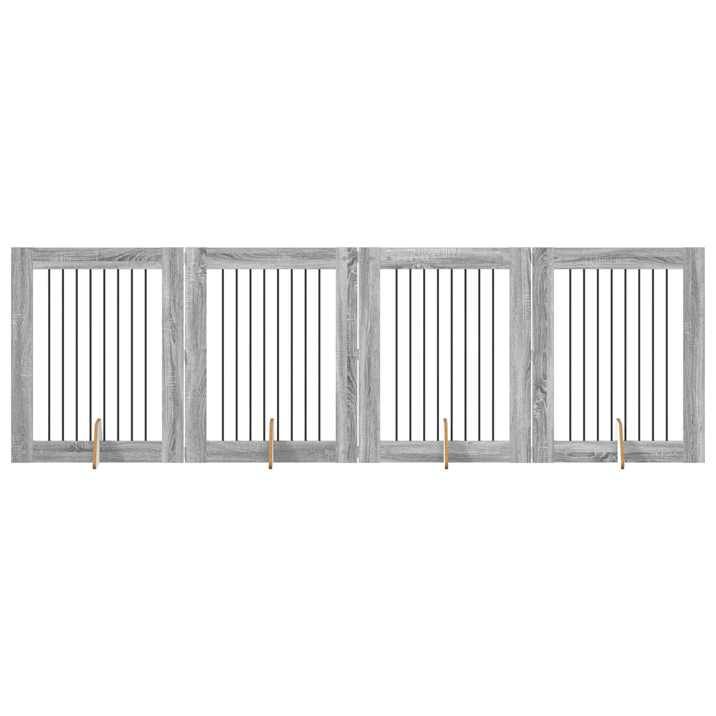 Hondenhekje met standaards 4 pcs Grijs sonoma 80 x 100 cm is nu te koop bij PeponiXL, paradijselijk wonen!