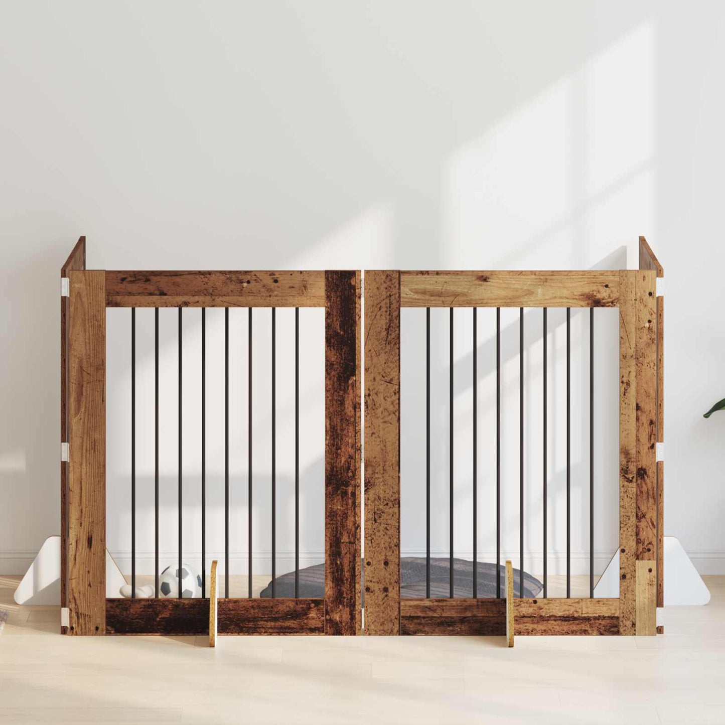 Hondenhekje met standaards 4 pcs Oud hout 80 x 100 cm is nu te koop bij PeponiXL, paradijselijk wonen!