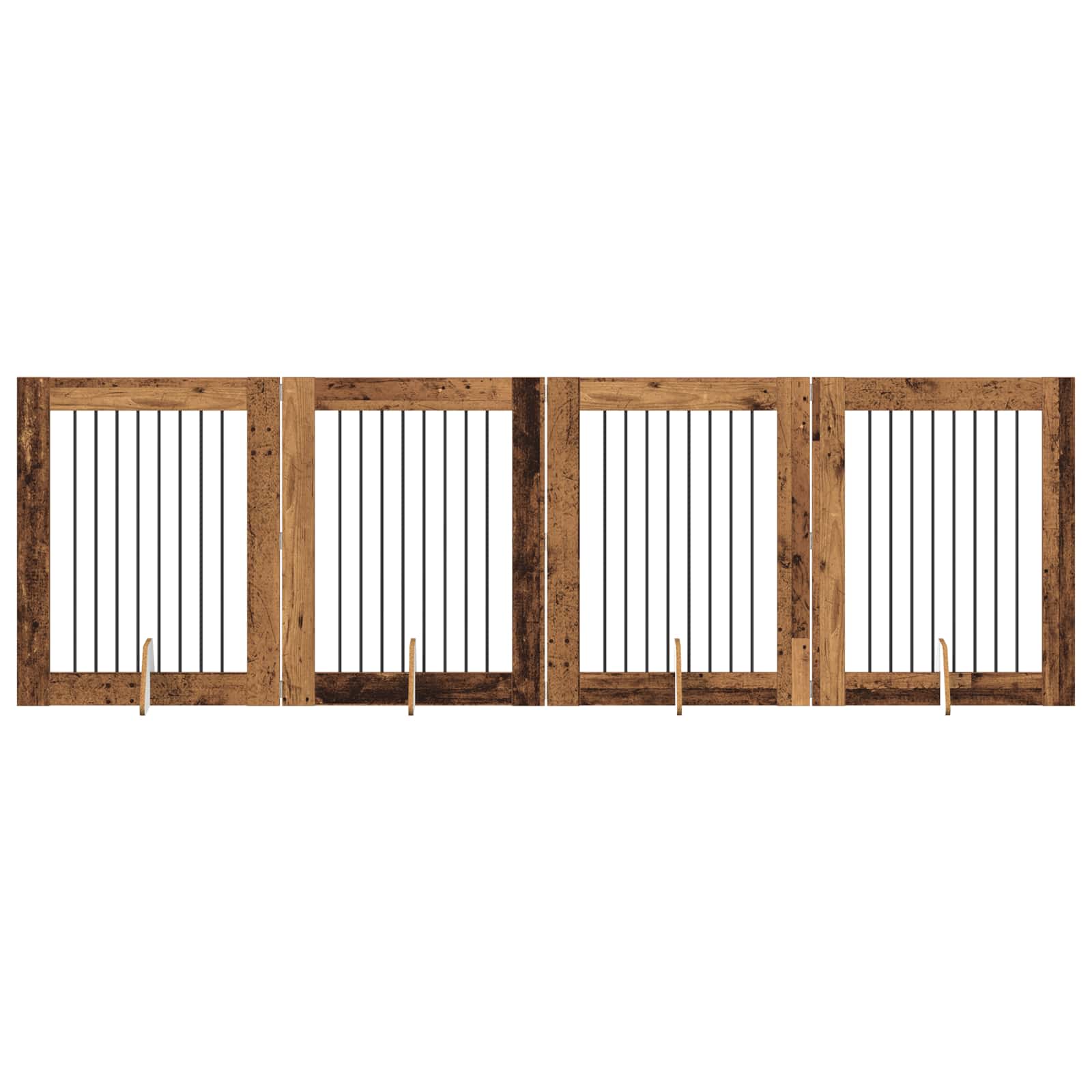 Hondenhekje met standaards 4 pcs Oud hout 80 x 100 cm is nu te koop bij PeponiXL, paradijselijk wonen!