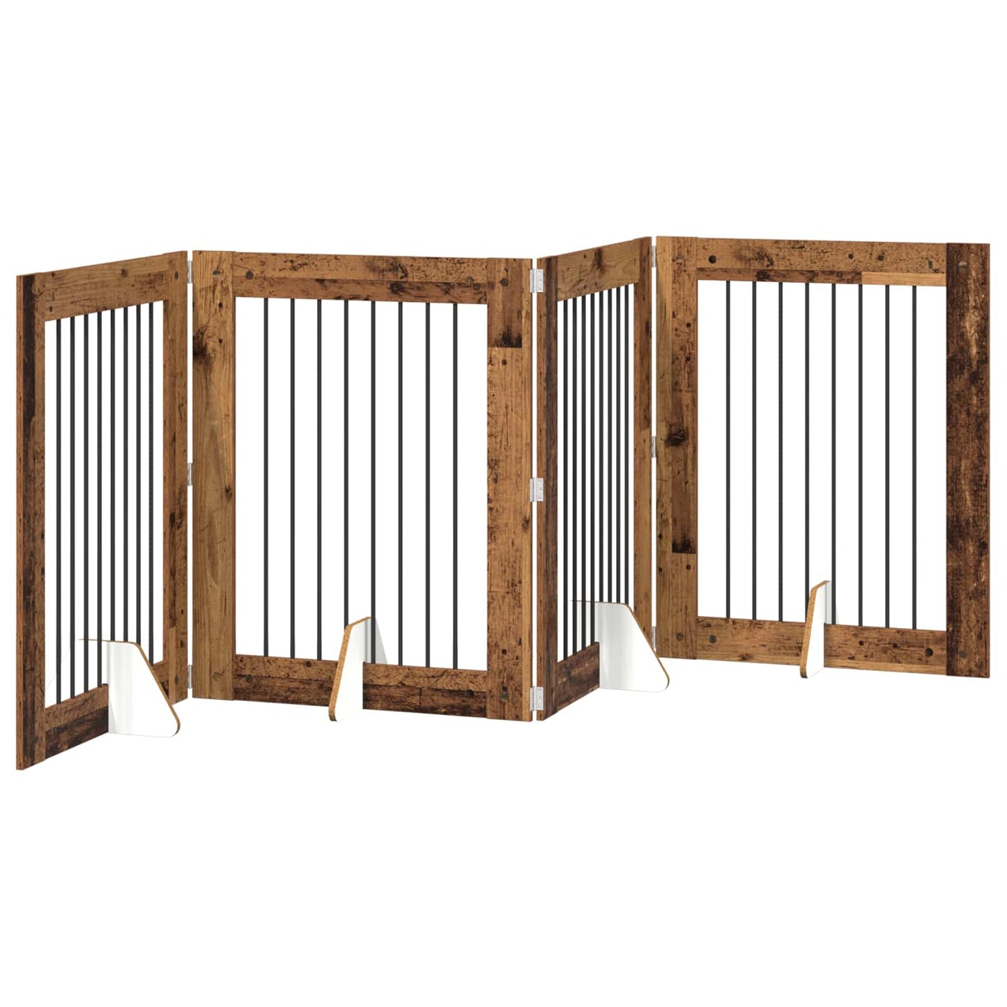Hondenhekje met standaards 4 pcs Oud hout 80 x 100 cm is nu te koop bij PeponiXL, paradijselijk wonen!