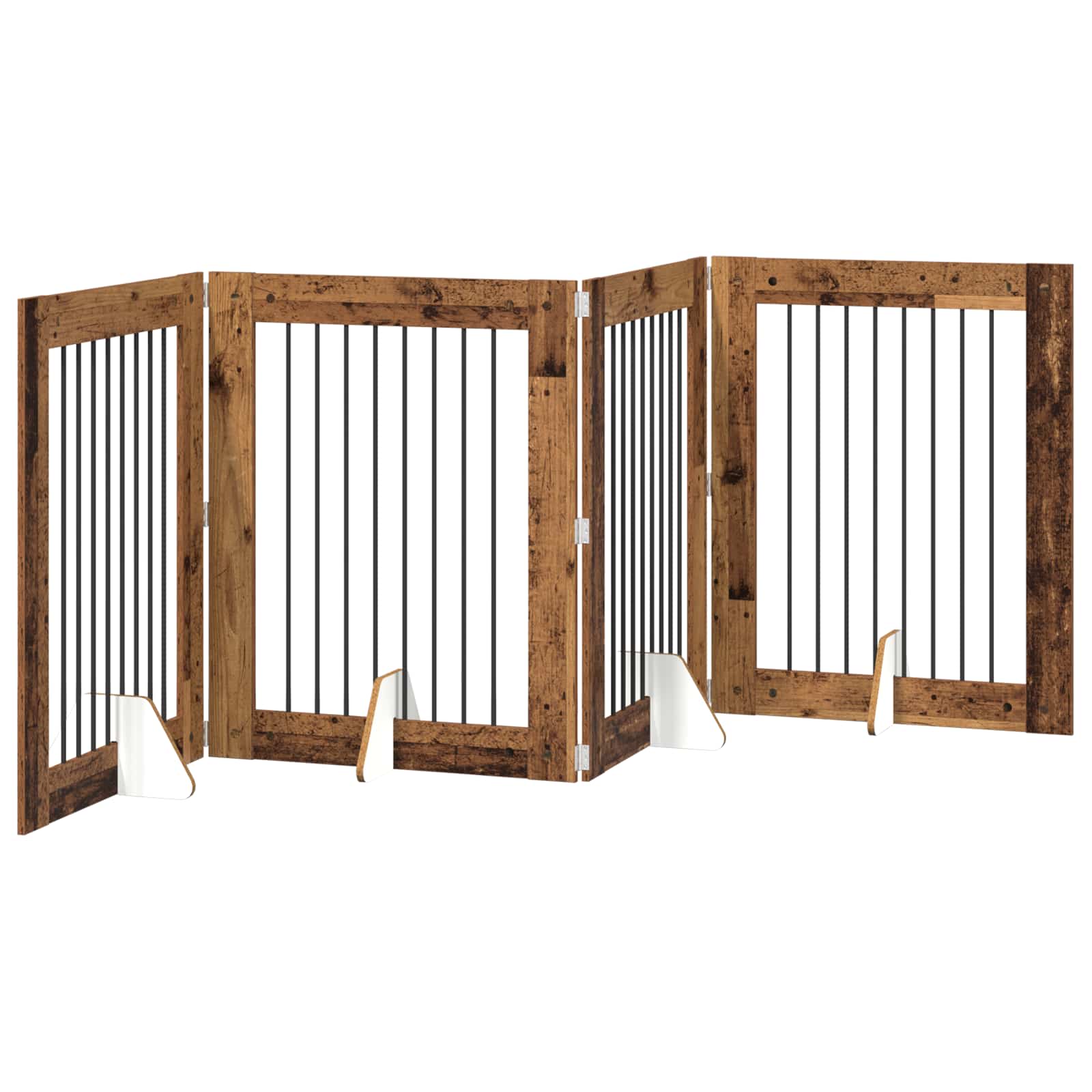 Hondenhekje met standaards 4 pcs Oud hout 80 x 100 cm is nu te koop bij PeponiXL, paradijselijk wonen!