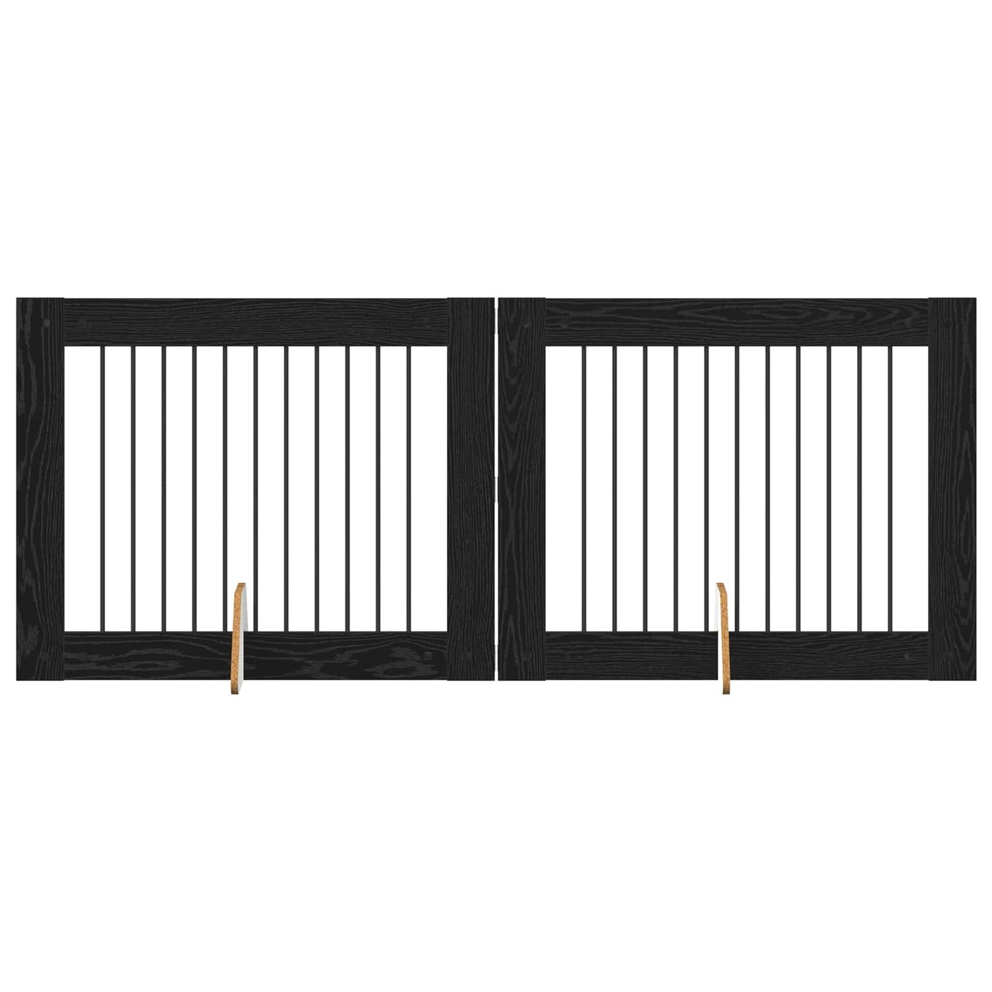Hondenhekje met standaards 2 pcs Zwart eiken 100 x 80 cm is nu te koop bij PeponiXL, paradijselijk wonen!