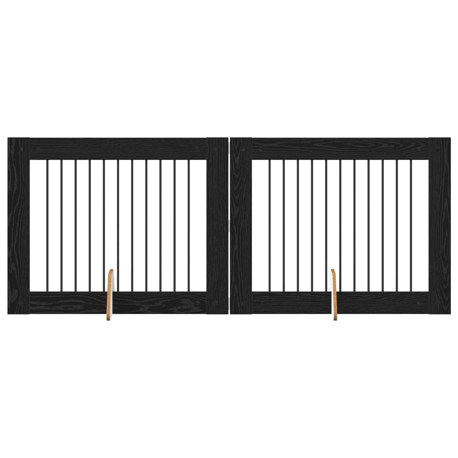 Hondenhekje met standaards 2 pcs Zwart eiken 100 x 80 cm is nu te koop bij PeponiXL, paradijselijk wonen!