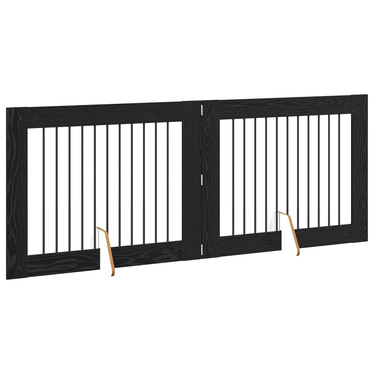 Hondenhekje met standaards 2 pcs Zwart eiken 100 x 80 cm is nu te koop bij PeponiXL, paradijselijk wonen!